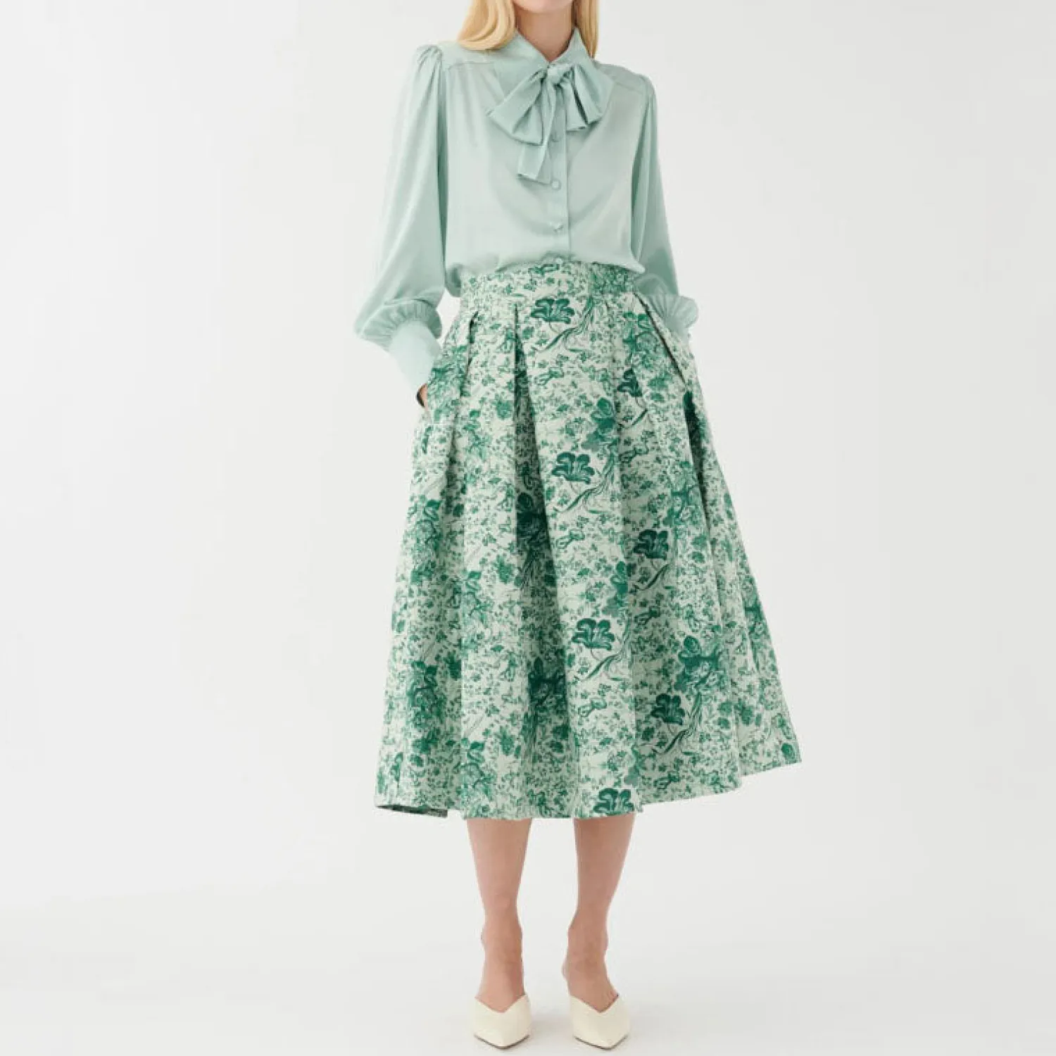 DEA KUDIBAL Abey Skirt With Pockets In Botanic Green