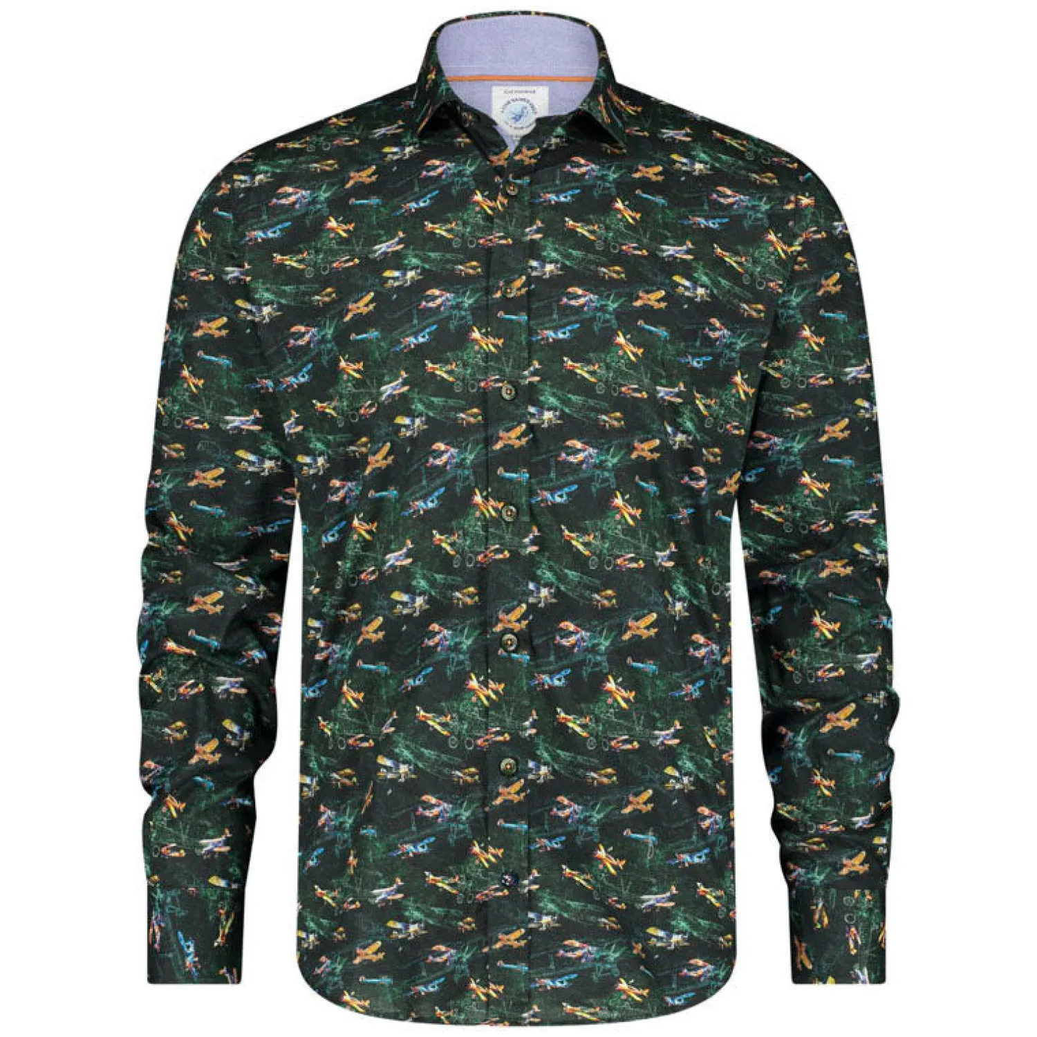 A FISH NAMED FRED Aeroplane Shirt In Dark Green