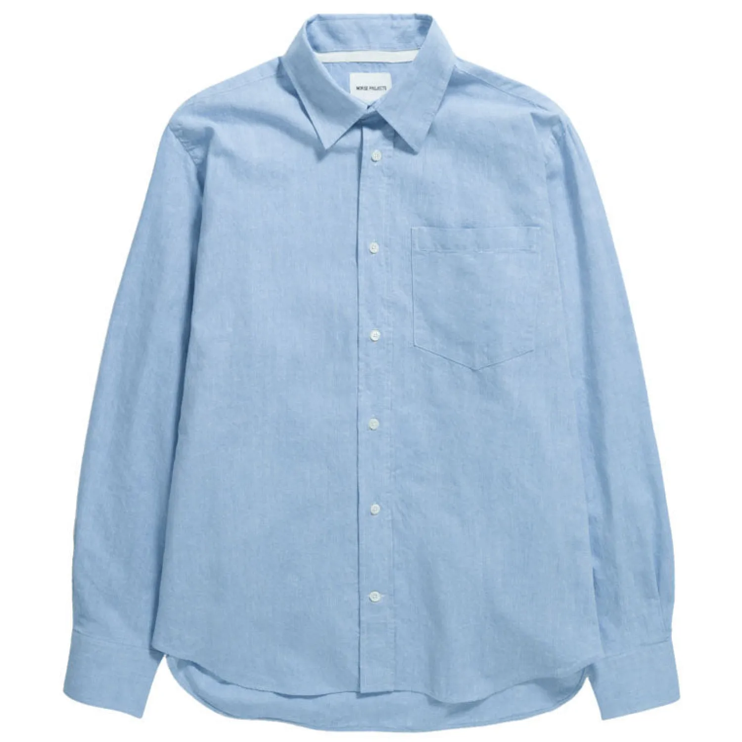 NORSE PROJECTS Algot Relaxed Cotton Linen Shirt In Pale Blue