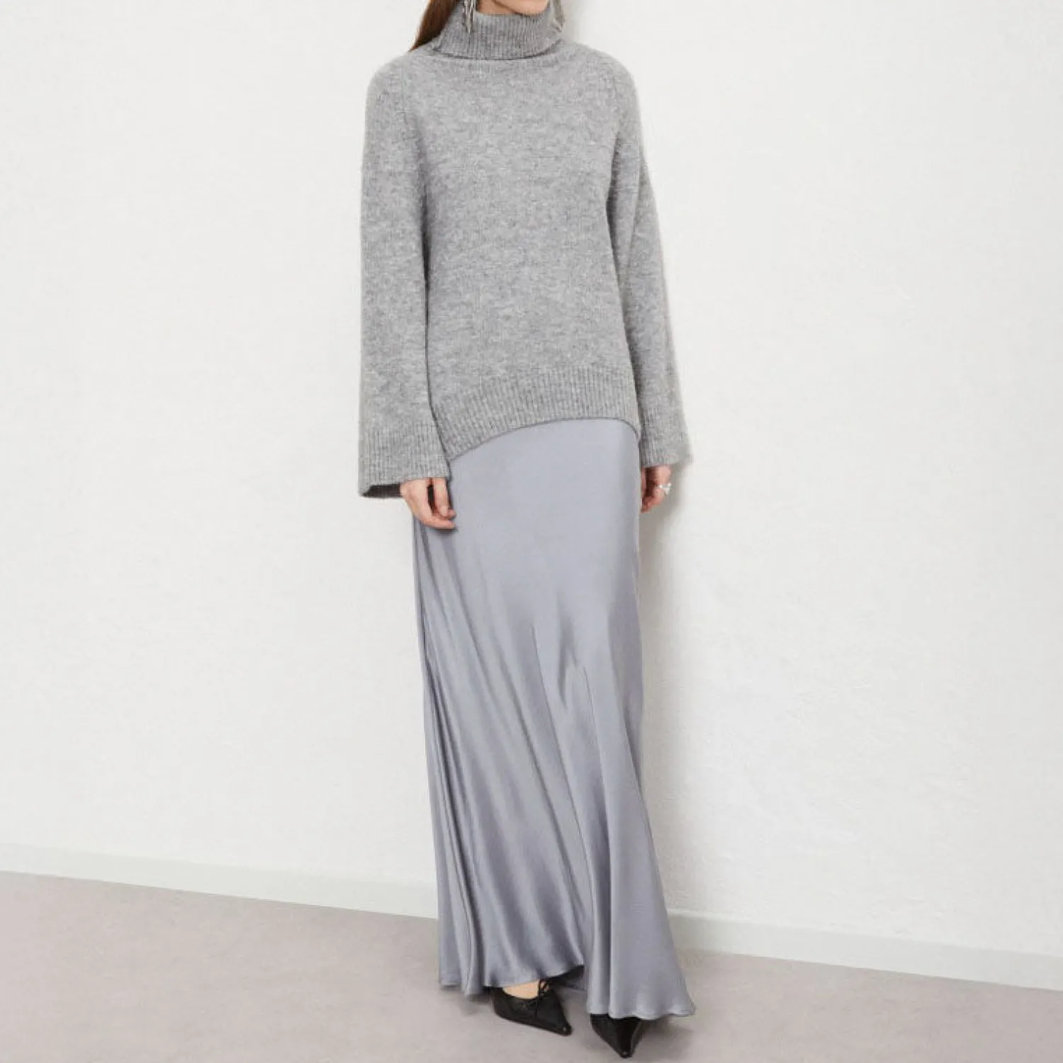 OTTOD AME Alpaca & Wool Blend Sweater In Fog