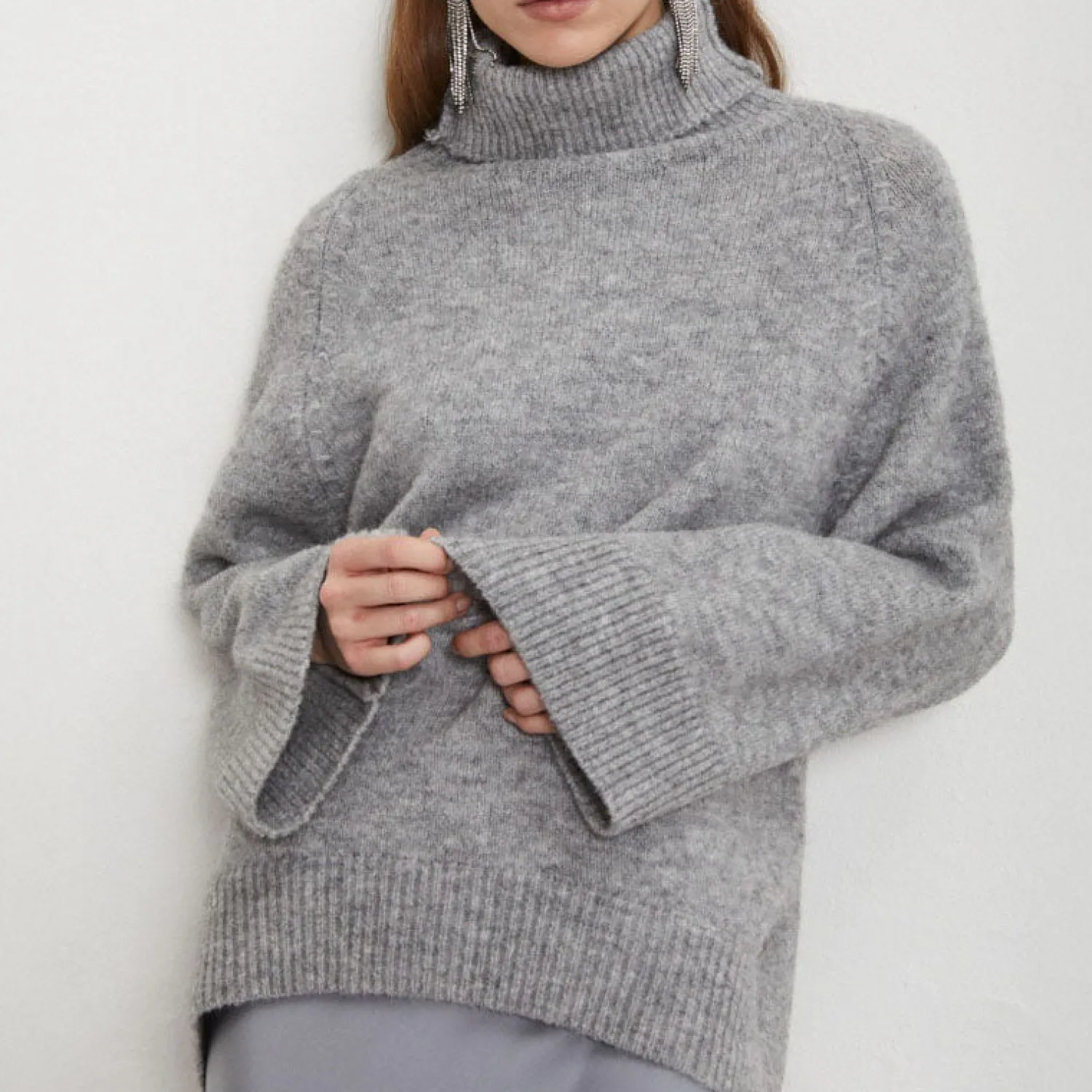 OTTOD AME Alpaca & Wool Blend Sweater In Fog