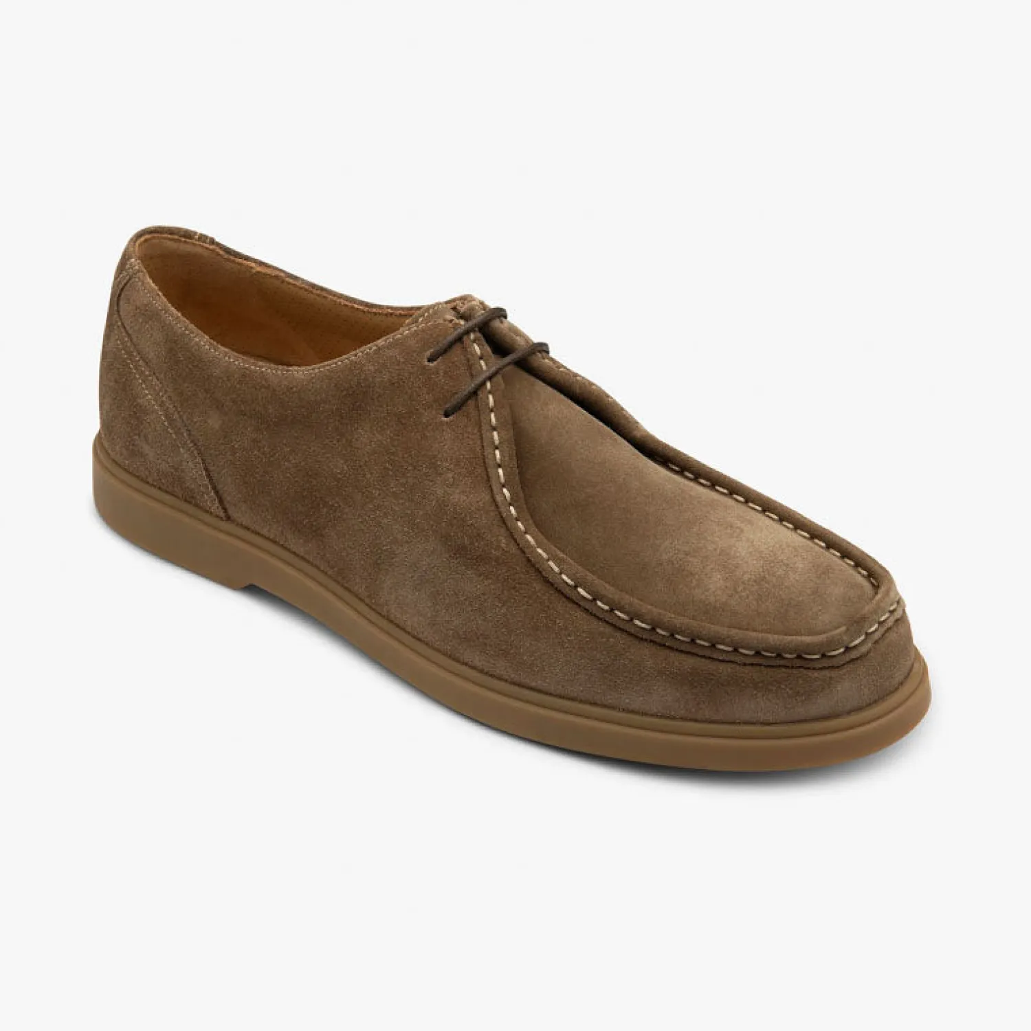 LOAKE Arezzo Suede Apron Tie Shoes In Flint