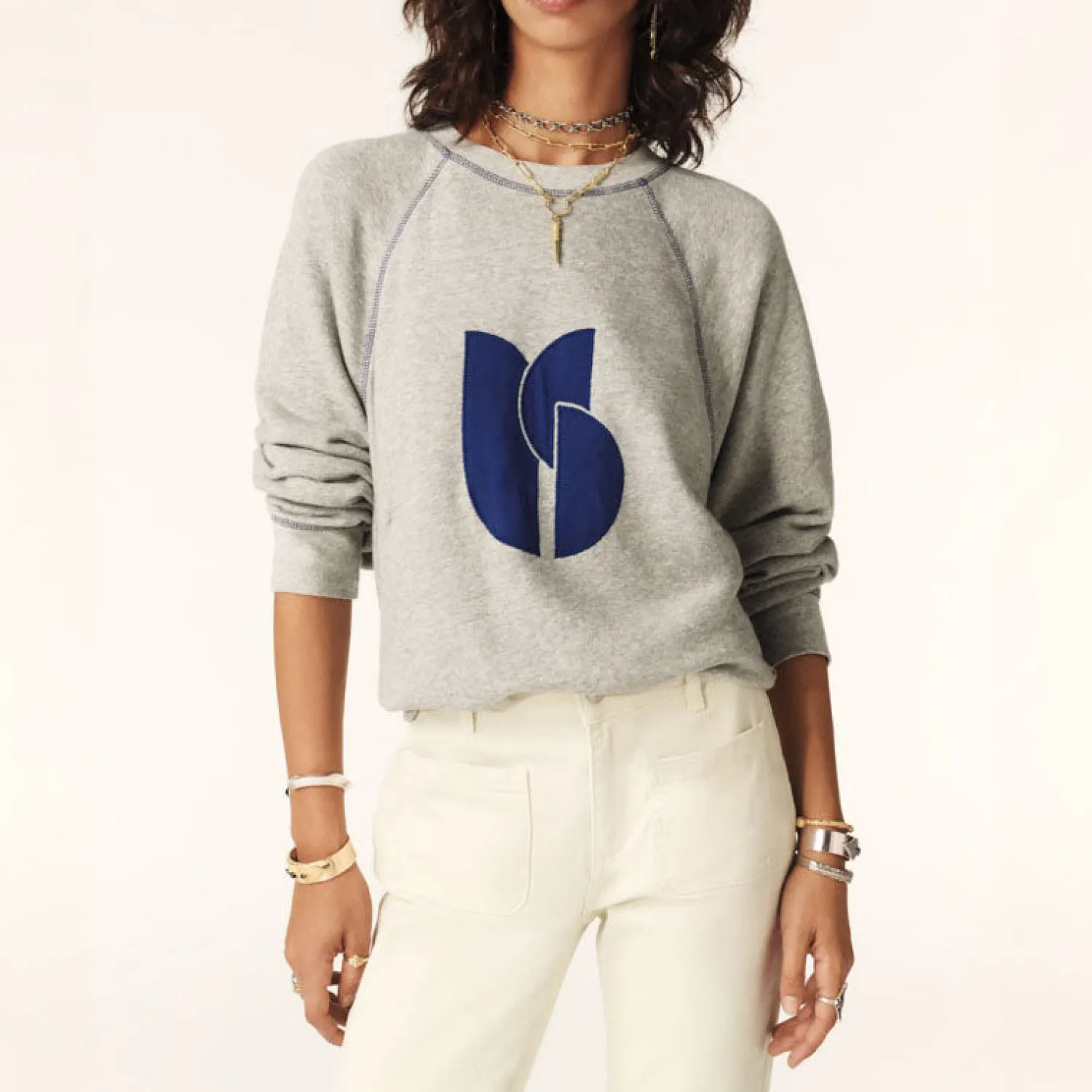 BA&SH Bart Sweatshirt In Grey Melange