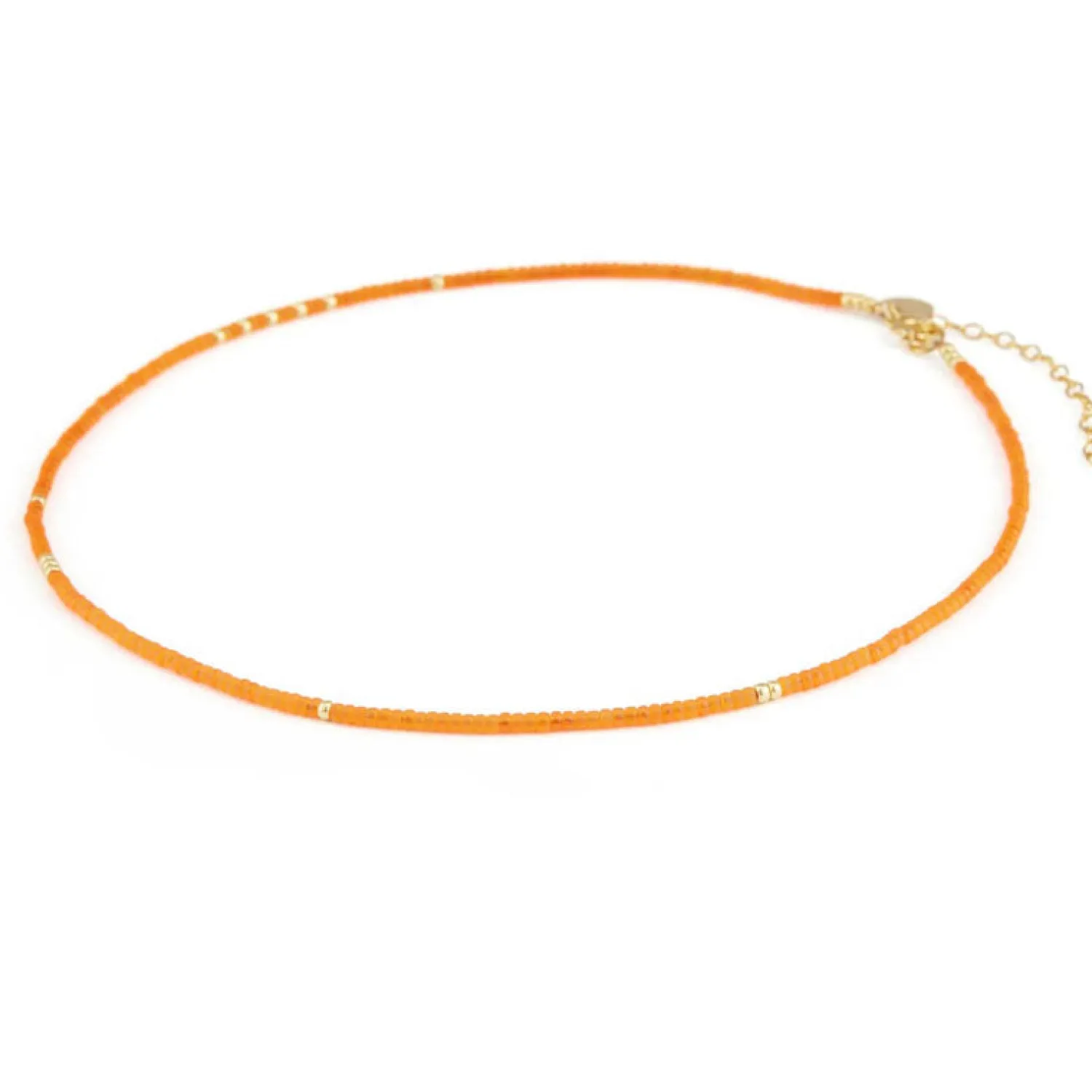 WANDERLUST LIFE Beaded Necklace In Tangiers Orange