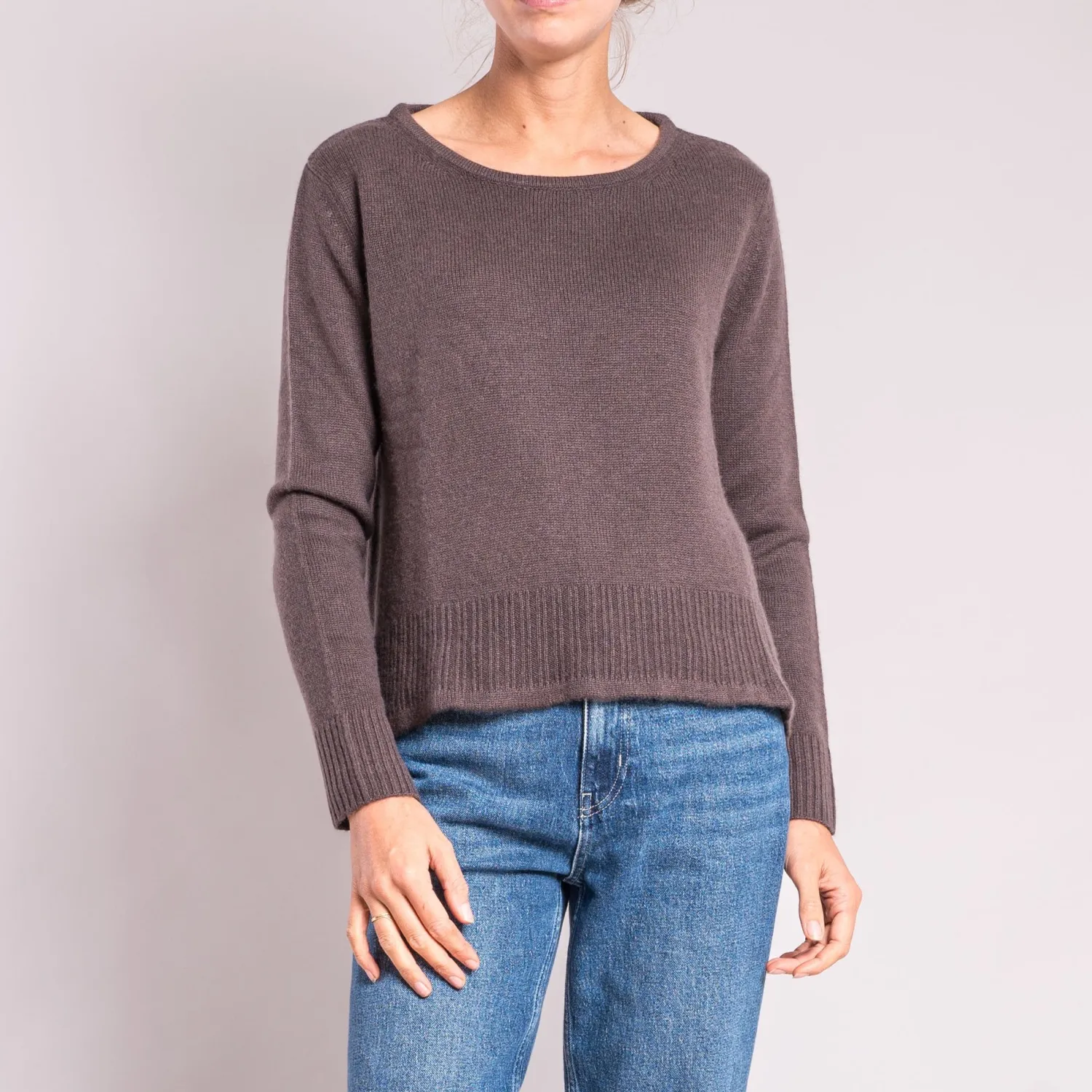 COLLEN & CLARE Begonia Cashmere Jumper In Bitter Chocolate