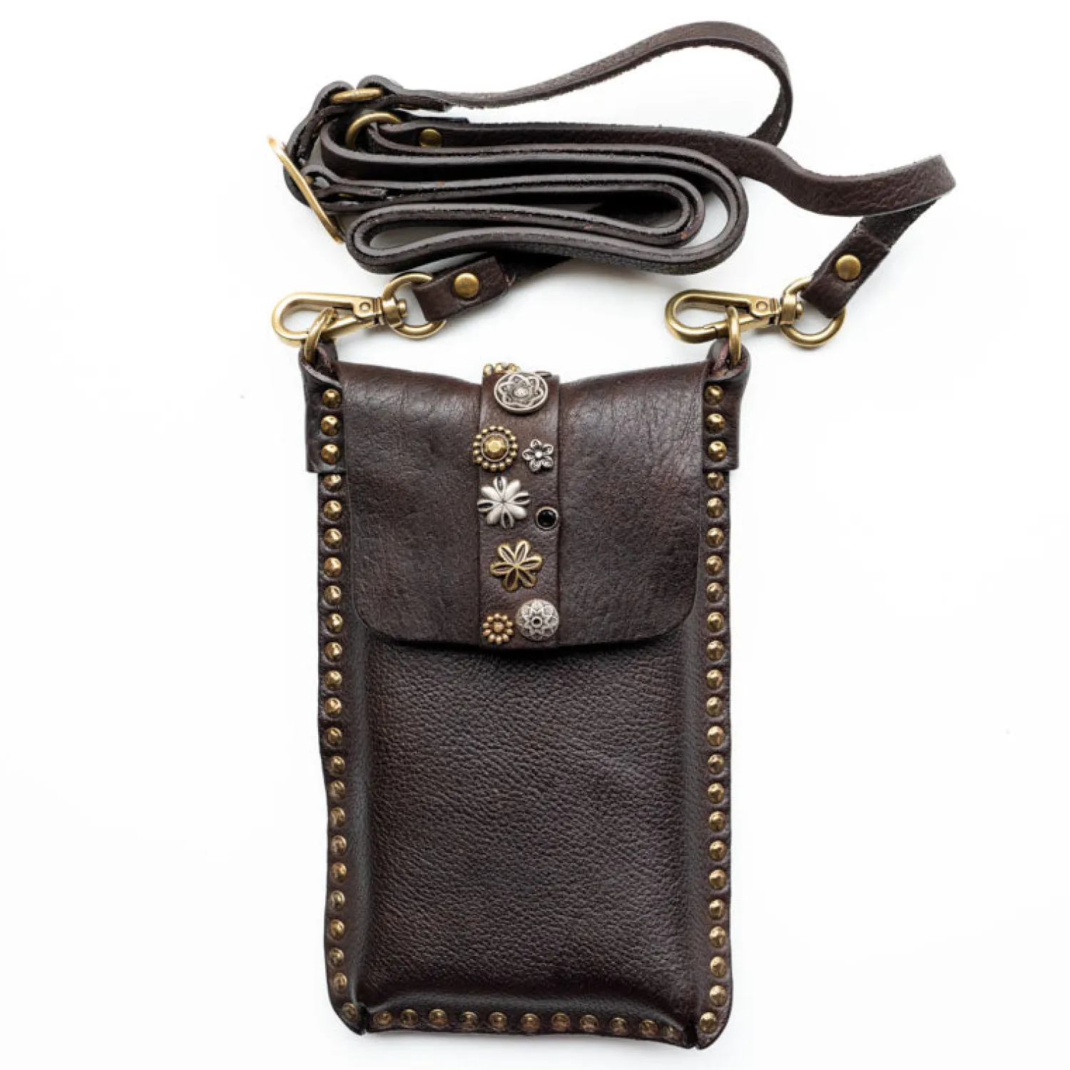 CAMPOMAGGI Bella Di Notte Studded Phone Case In Brown