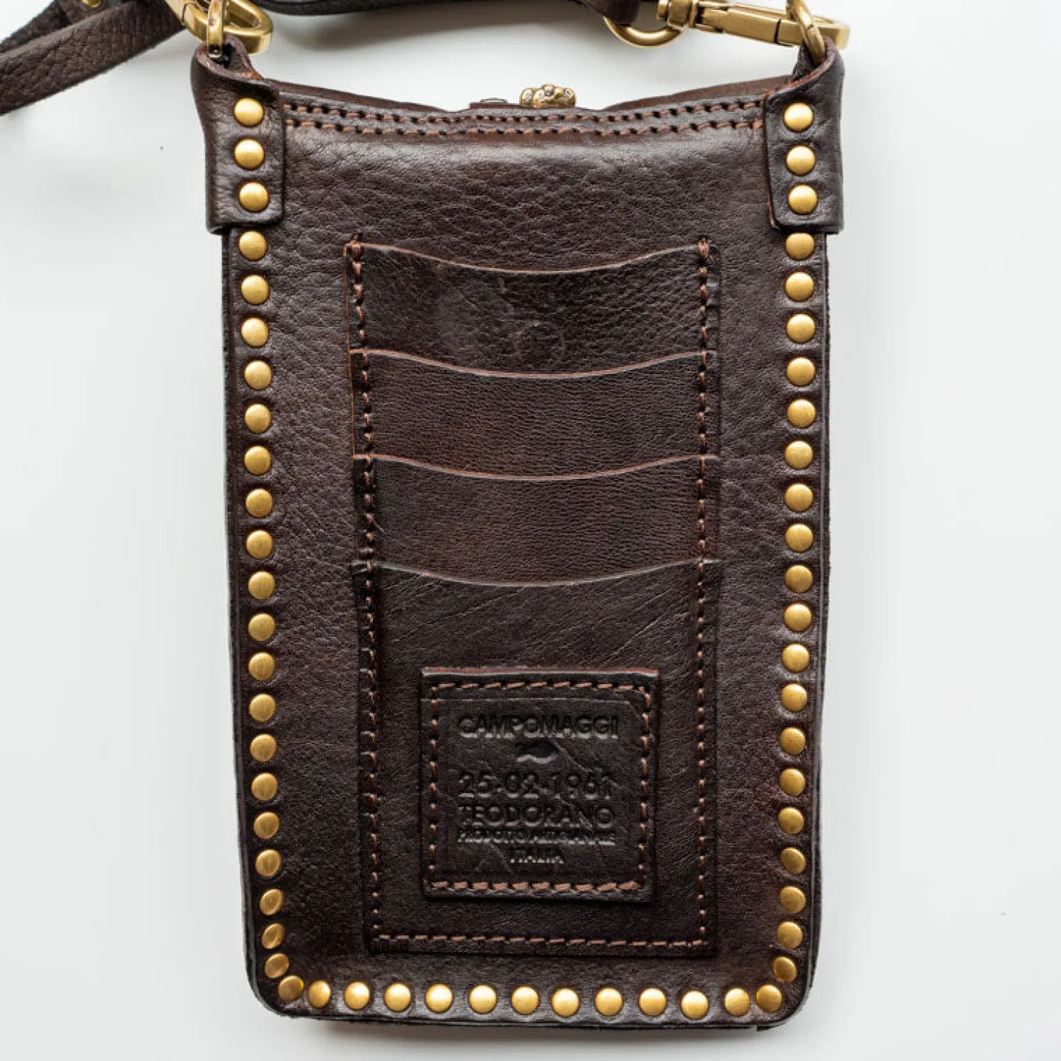 CAMPOMAGGI Bella Di Notte Studded Phone Case In Brown