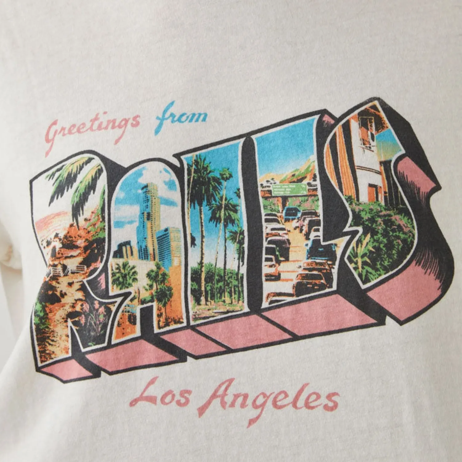 RAILS Boyfriend LA Postcard T Shirt In White