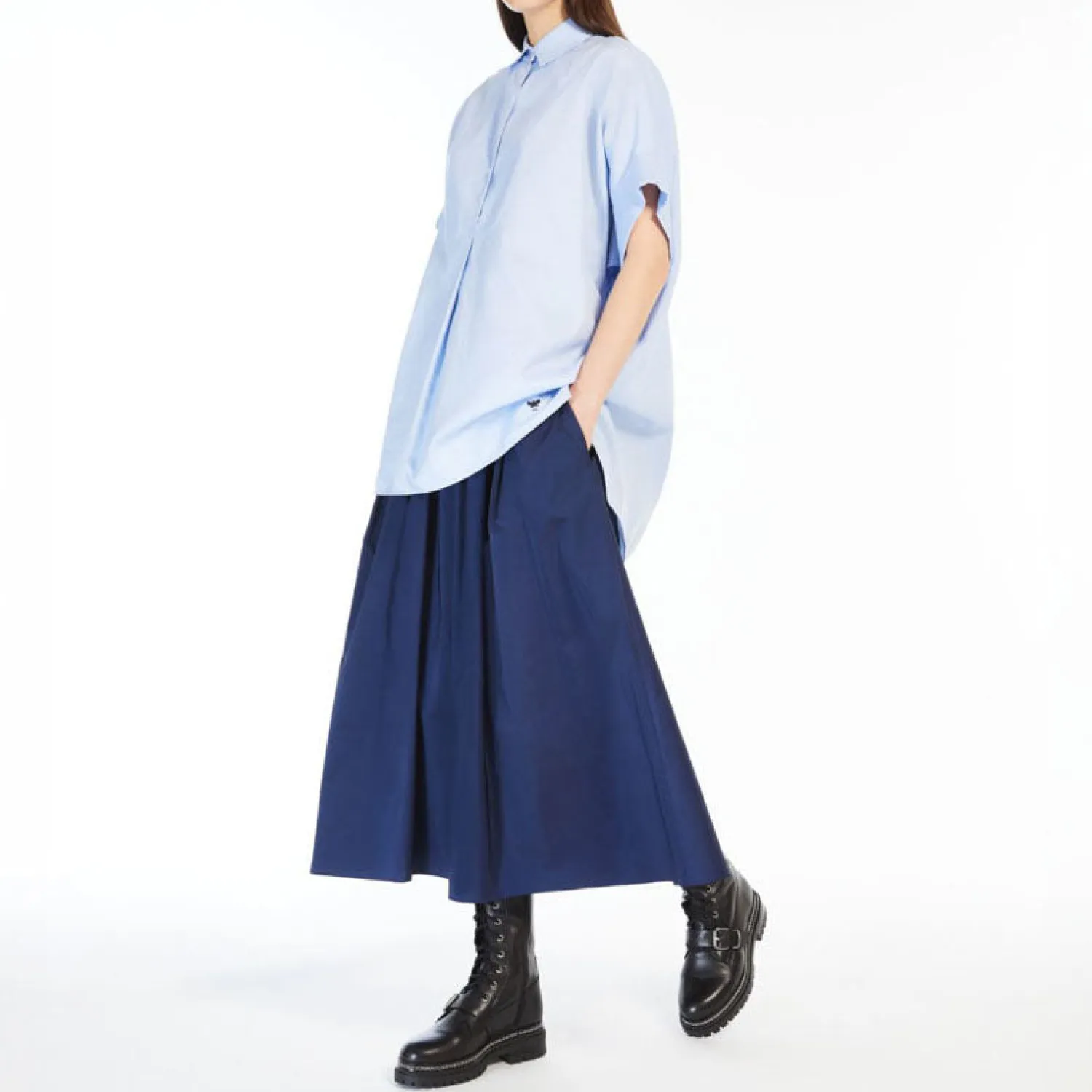 WEEKEND MAXMARA Brema Cotton Poplin Shirt In Light Blue