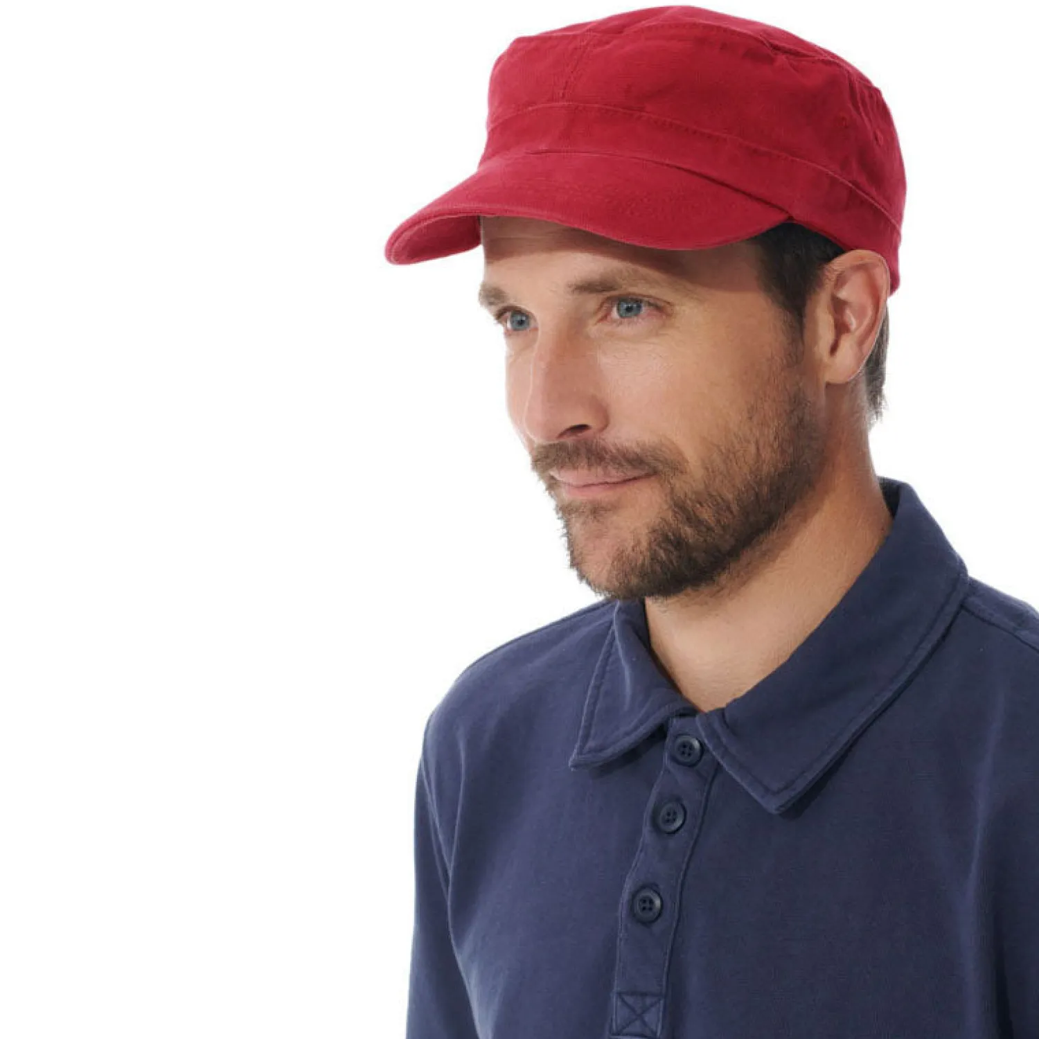 MOUSQUETON Brieu Cotton Cap In Chilli Red