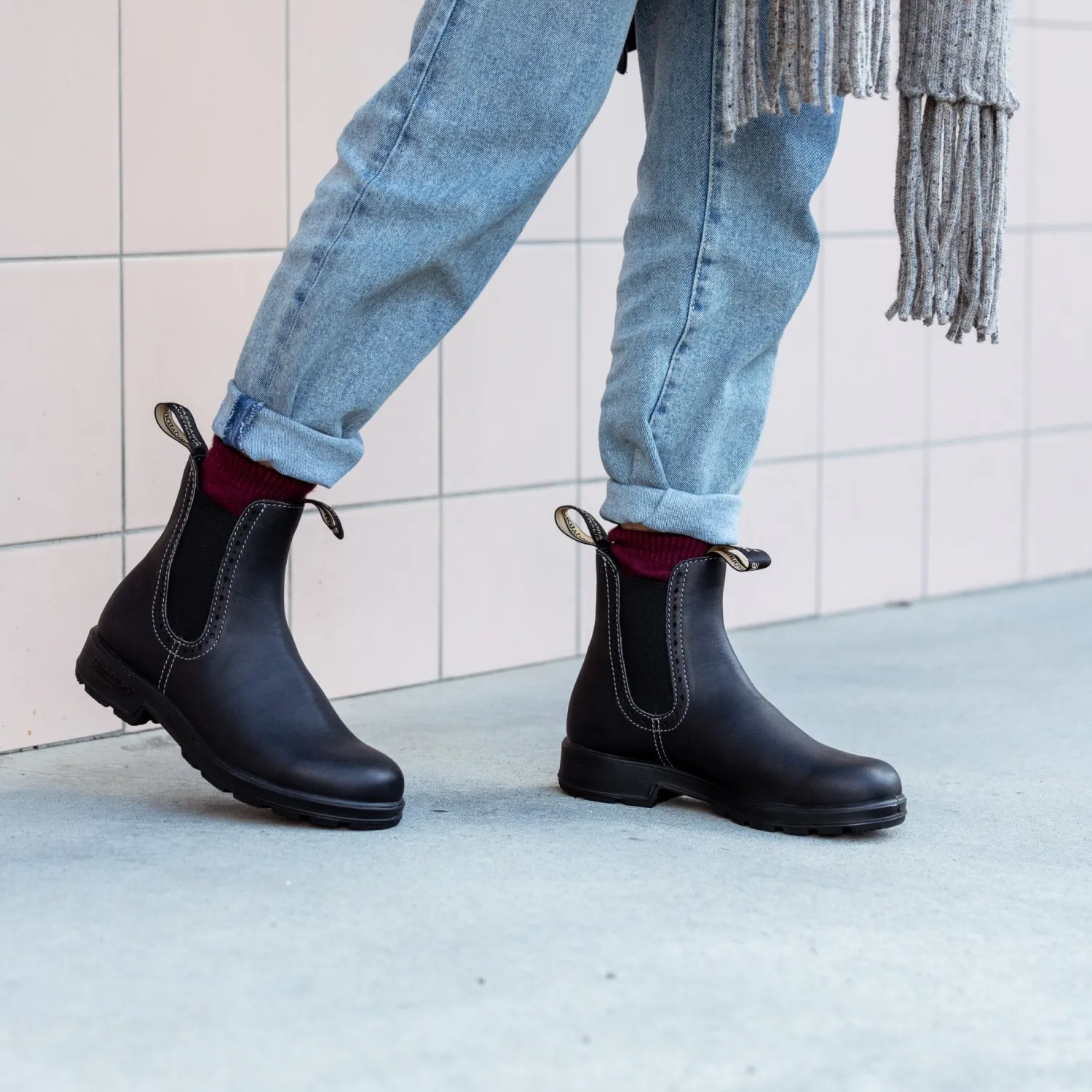 BLUNDSTONE 1448 Brogued Boots In Voltan Black