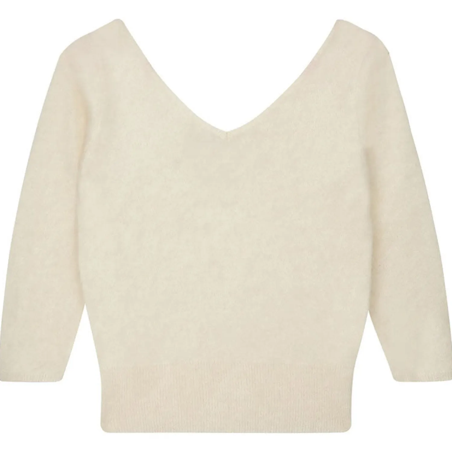 JUMPER1234 Brushed Vee Knit In Cream