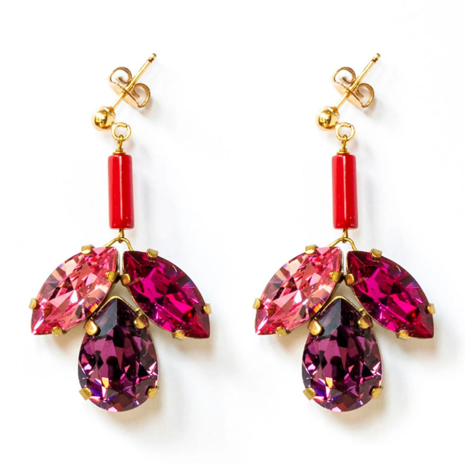 PHILIPPA KUNISCH Bud Earrings In Pink Mix