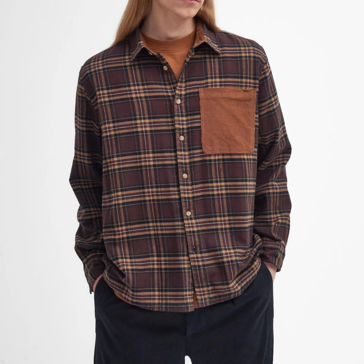 BARBOUR Burlington Cord Shirt In Sandstone