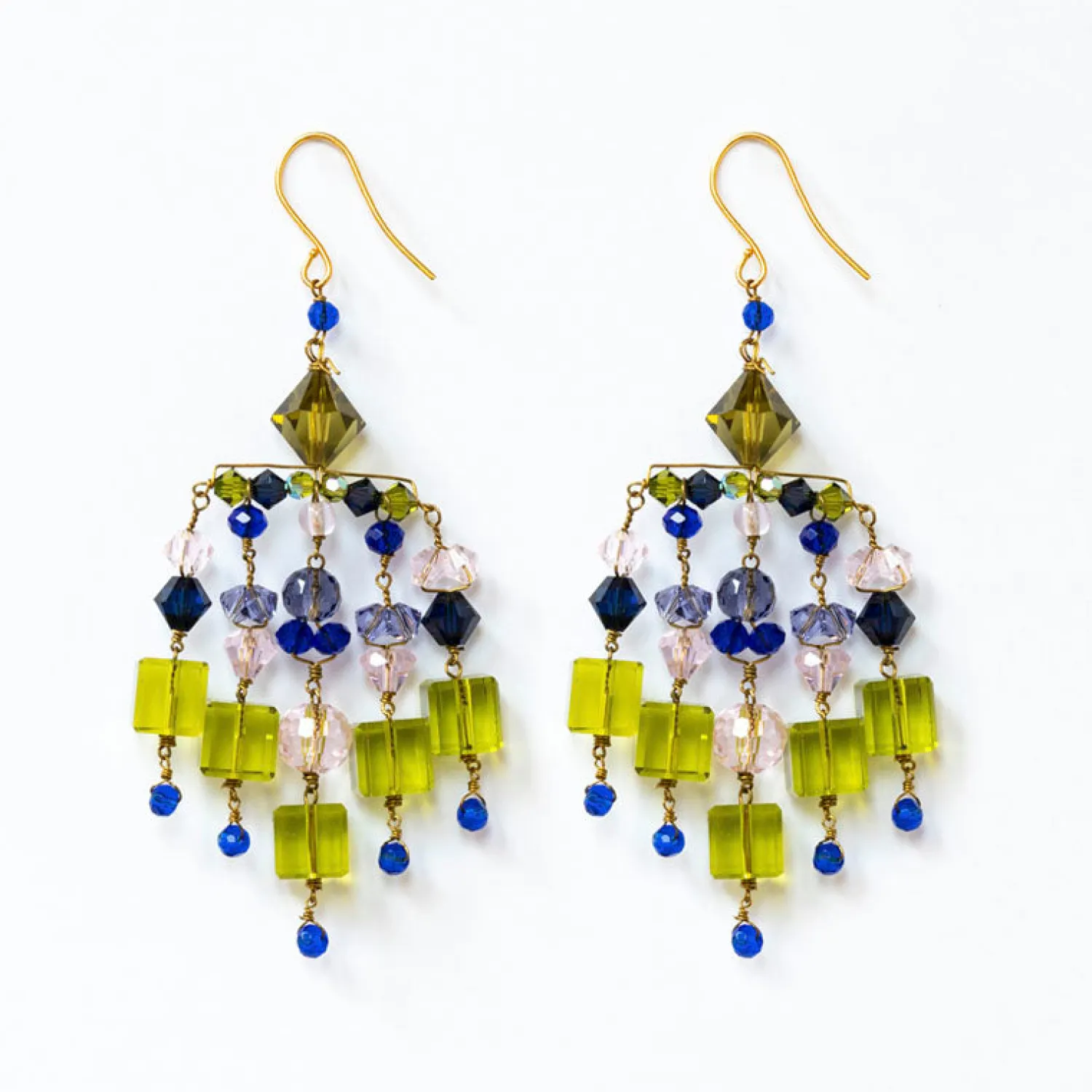 PHILIPPA KUNISCH Chime Earrings In Green/Blue/Lilac