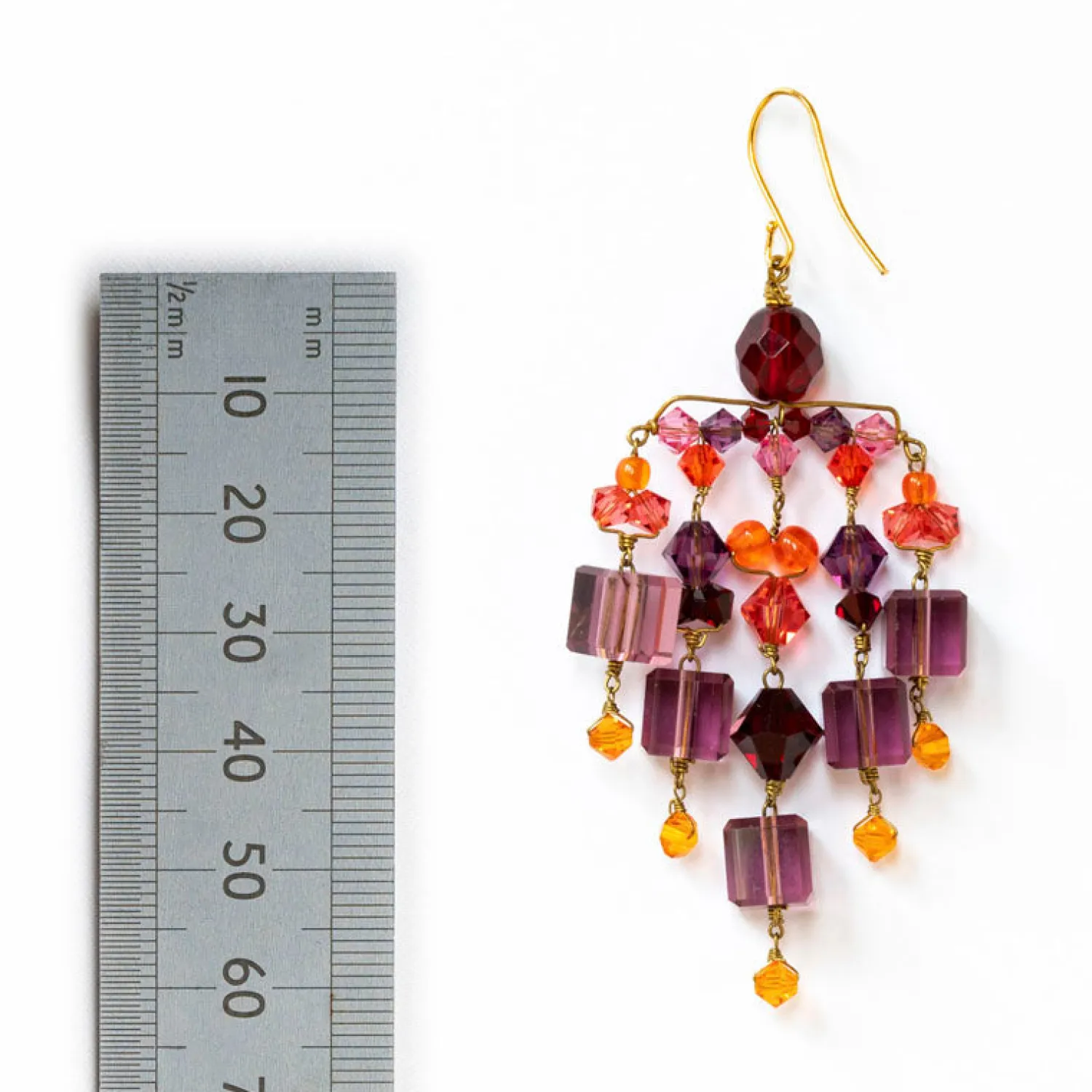 PHILIPPA KUNISCH Chime Earrings In Purple/Orange/Pink