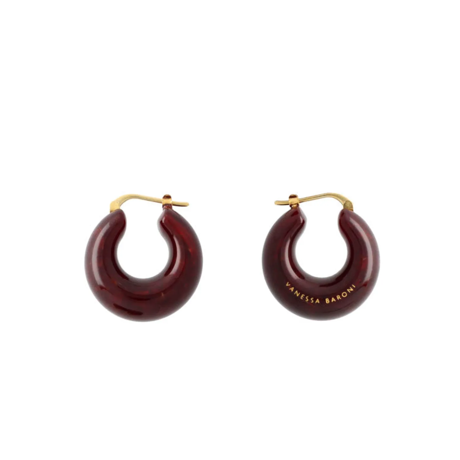 VANESSA BARONI Circlet Earrings In Bordeaux Marble