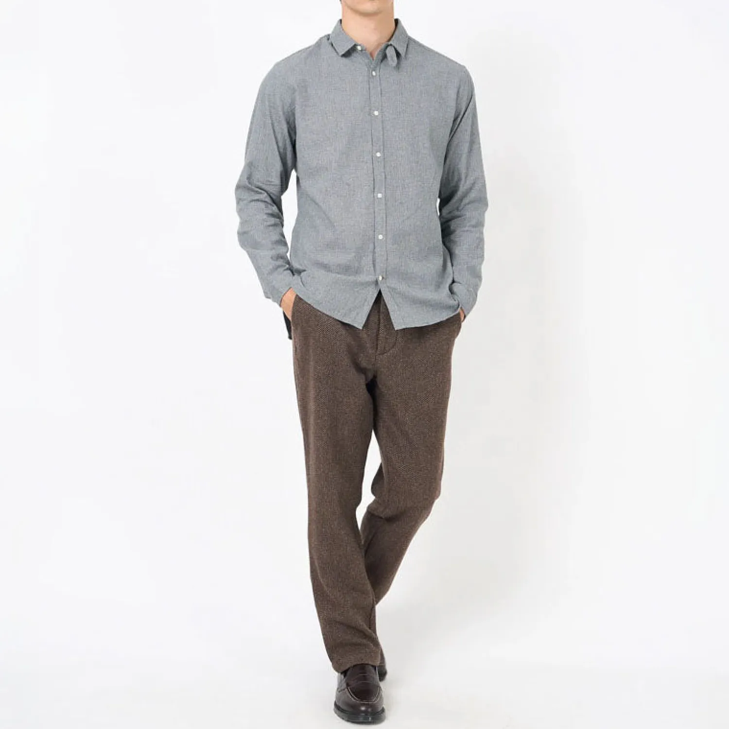 OLIVER SPENCER Clerkenwell Tab Shirt In Oxman Grey