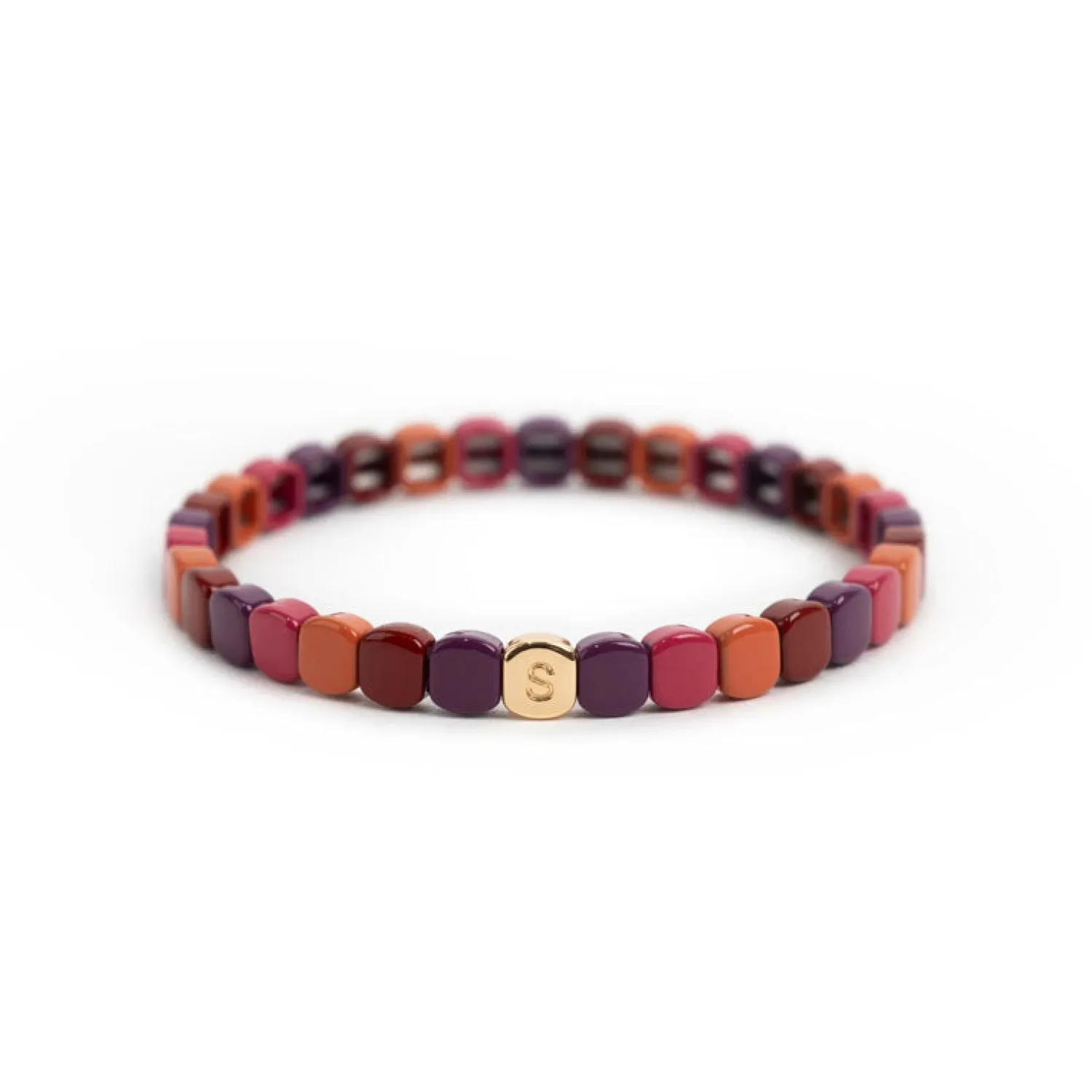 SIMONE A BORDEAUX Colourful Mini Tartan Bracelet In Multi