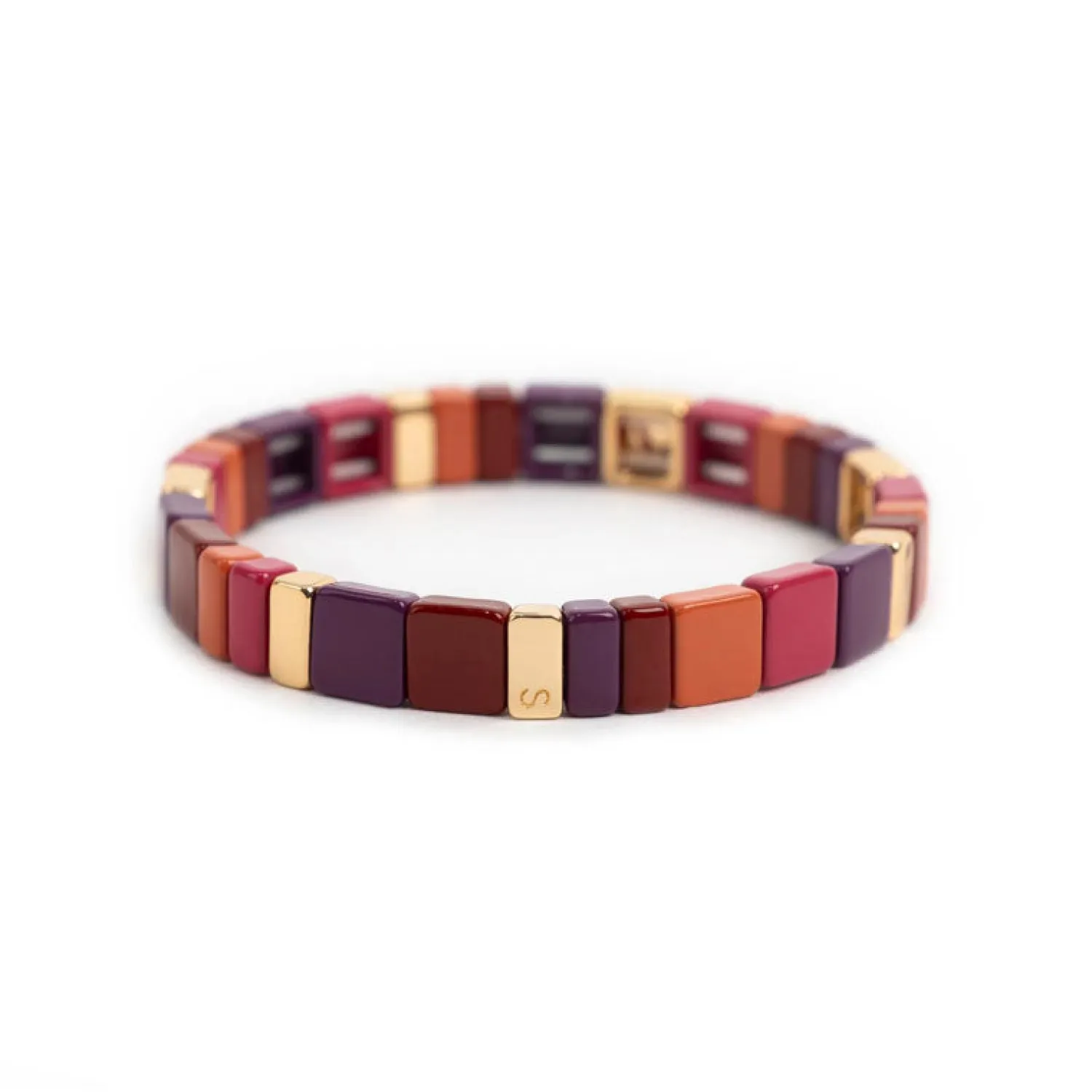 SIMONE A BORDEAUX Colourful Tartan Bracelet In Multi