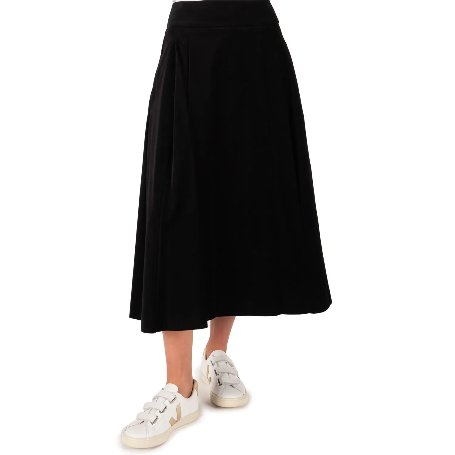 S MAX MARA Crema Cotton Velvet Skirt In Black