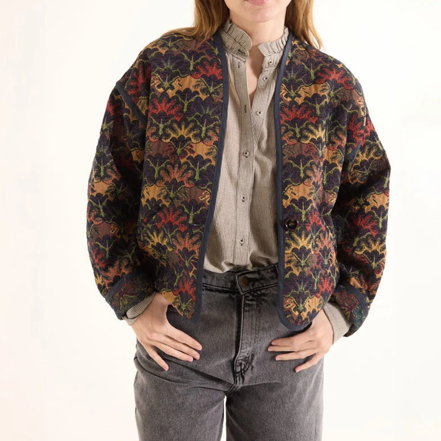 SACRECOEUR Daria Ceylon Jacquard Jacket In Multi