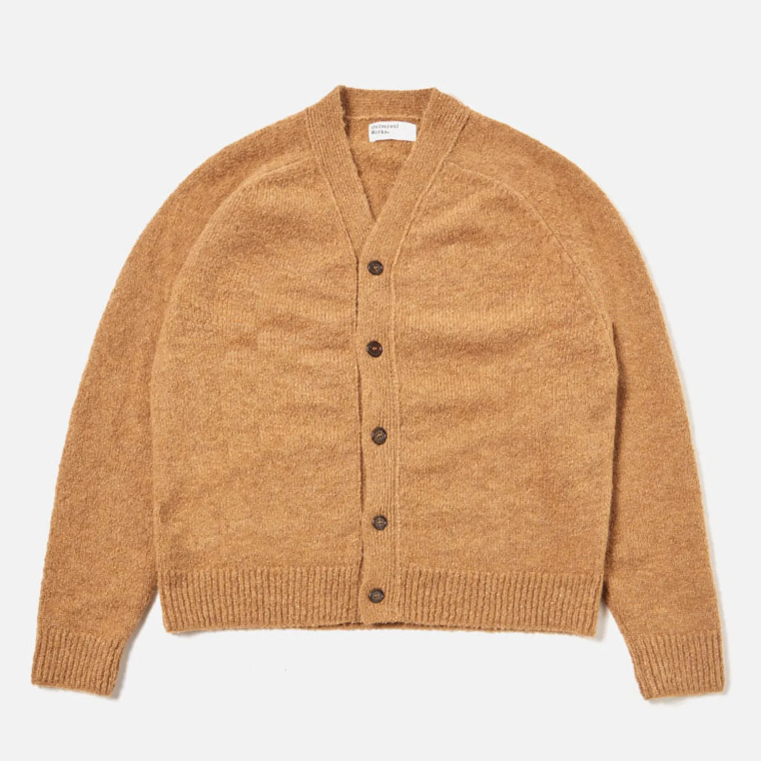 UNIVERSAL WORKS David Alpaca Knit Cardigan In Sand