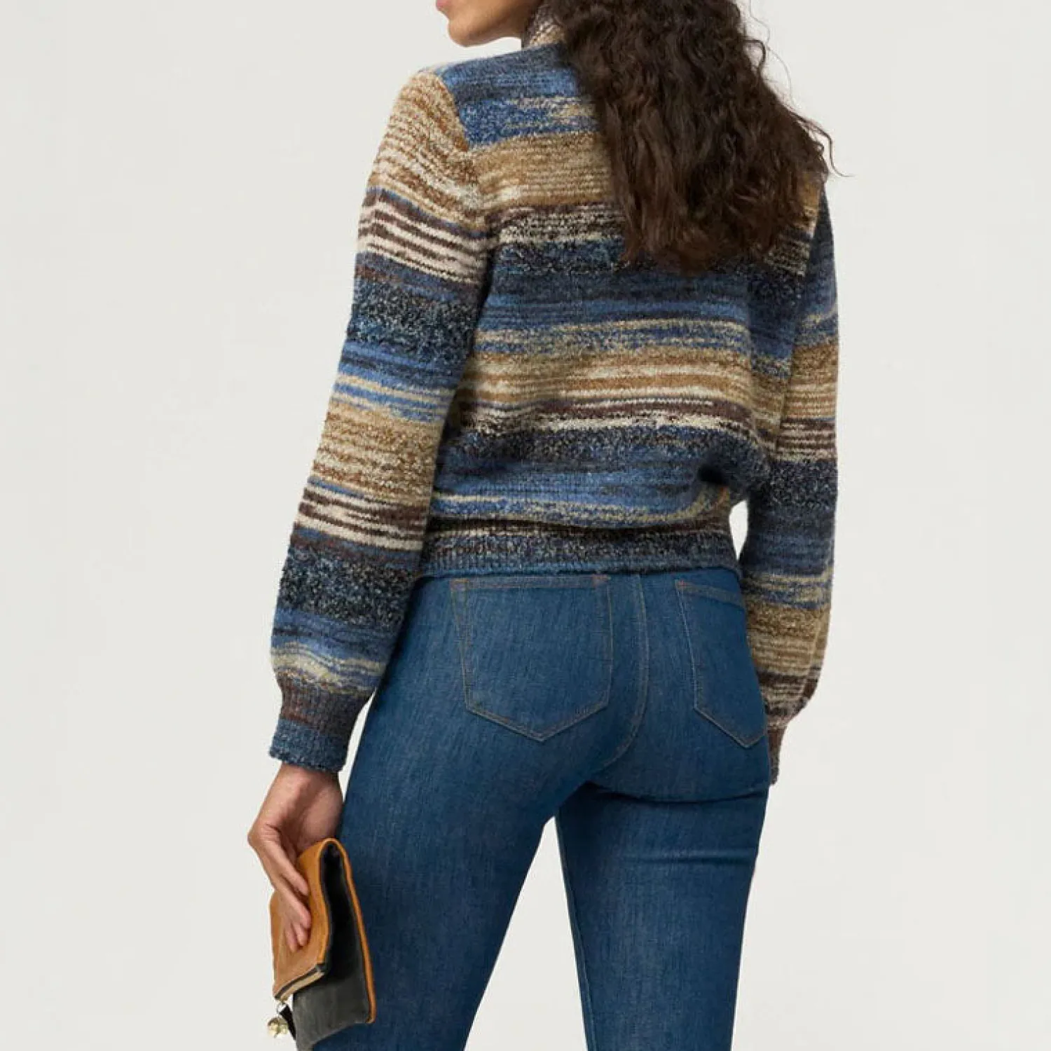 PIESZAK Dew Funnel Neck Knit Cardigan In Multi