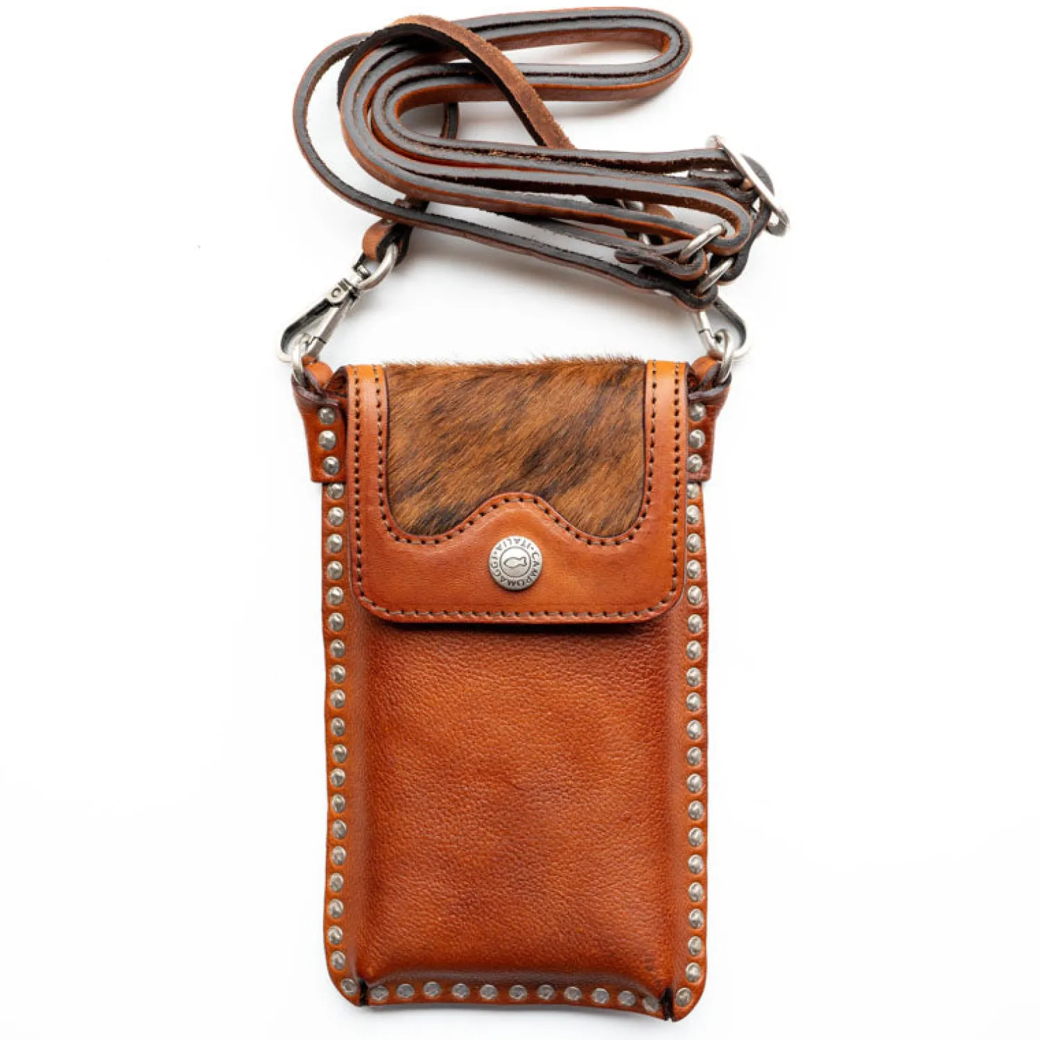 CAMPOMAGGI Diaspro Phone Case In Cognac