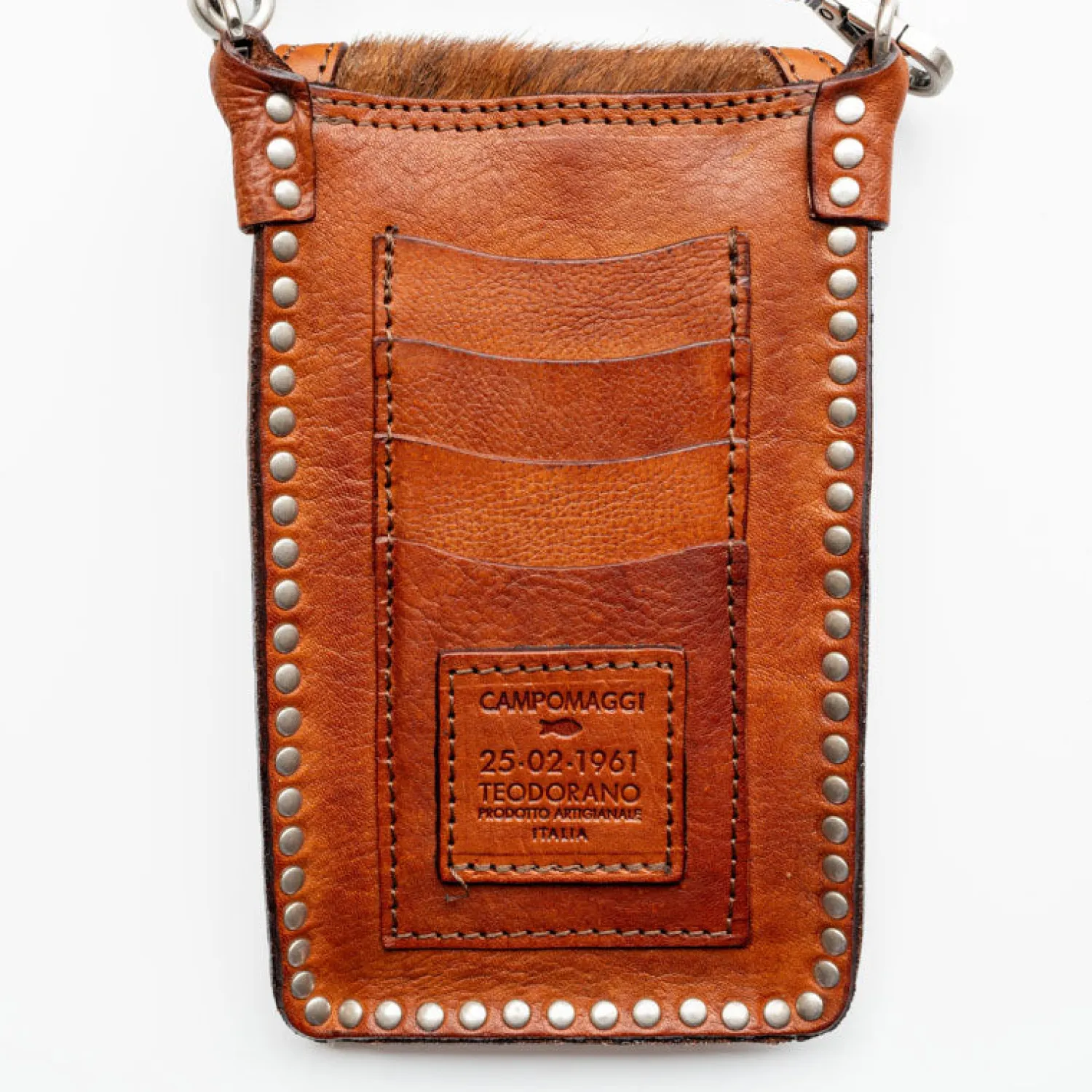 CAMPOMAGGI Diaspro Phone Case In Cognac