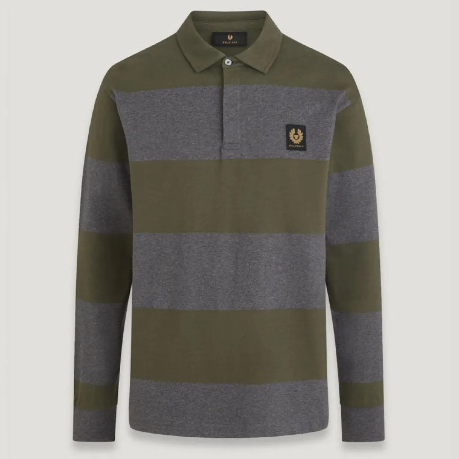 BELSTAFF Drum L/S Polo Shirt In Tile Green/Charcoal Heather