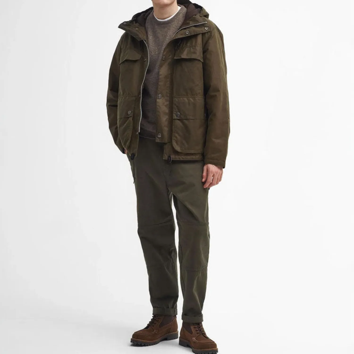 BARBOUR Durham Re-engineered Wax Jacket In Beech