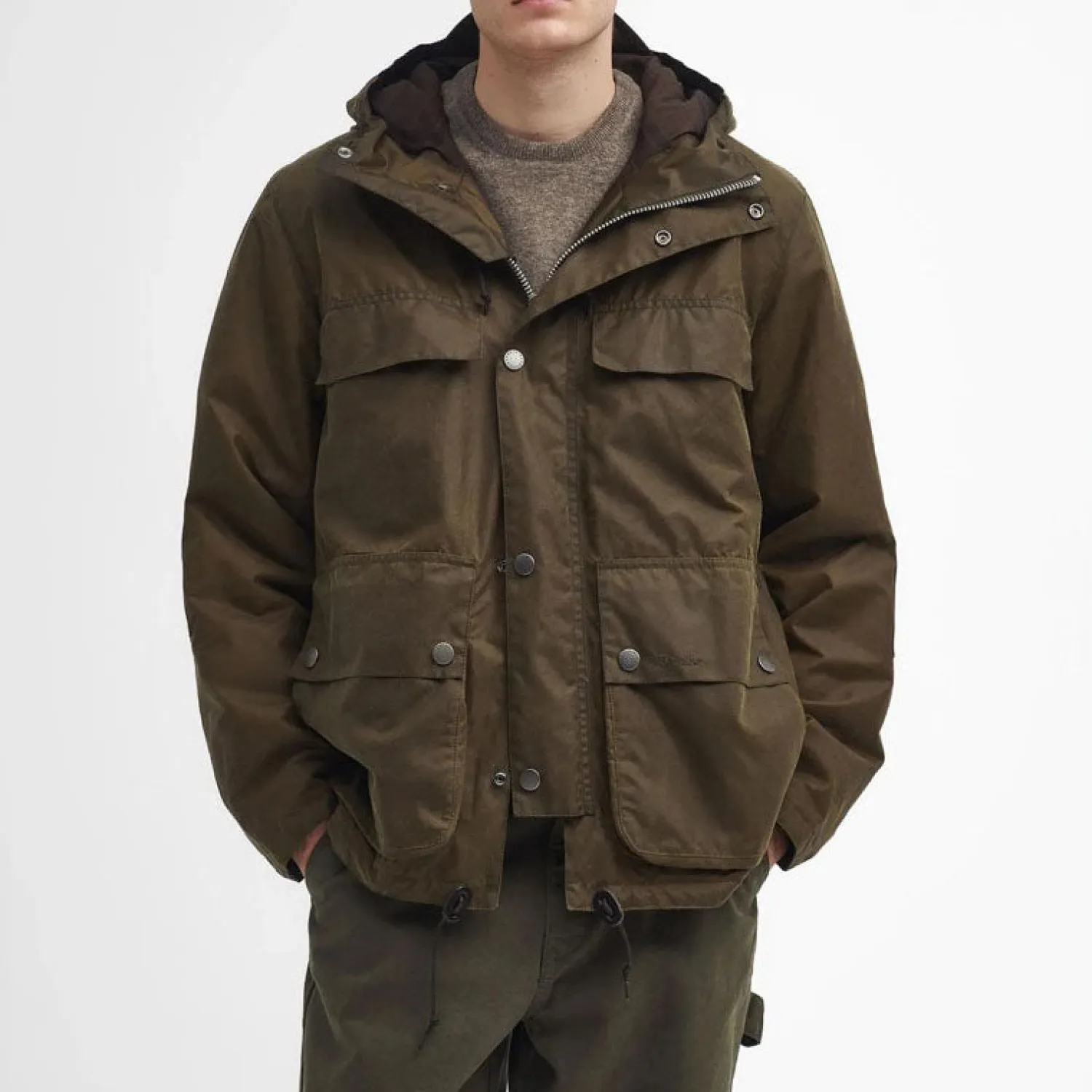 BARBOUR Durham Re-engineered Wax Jacket In Beech