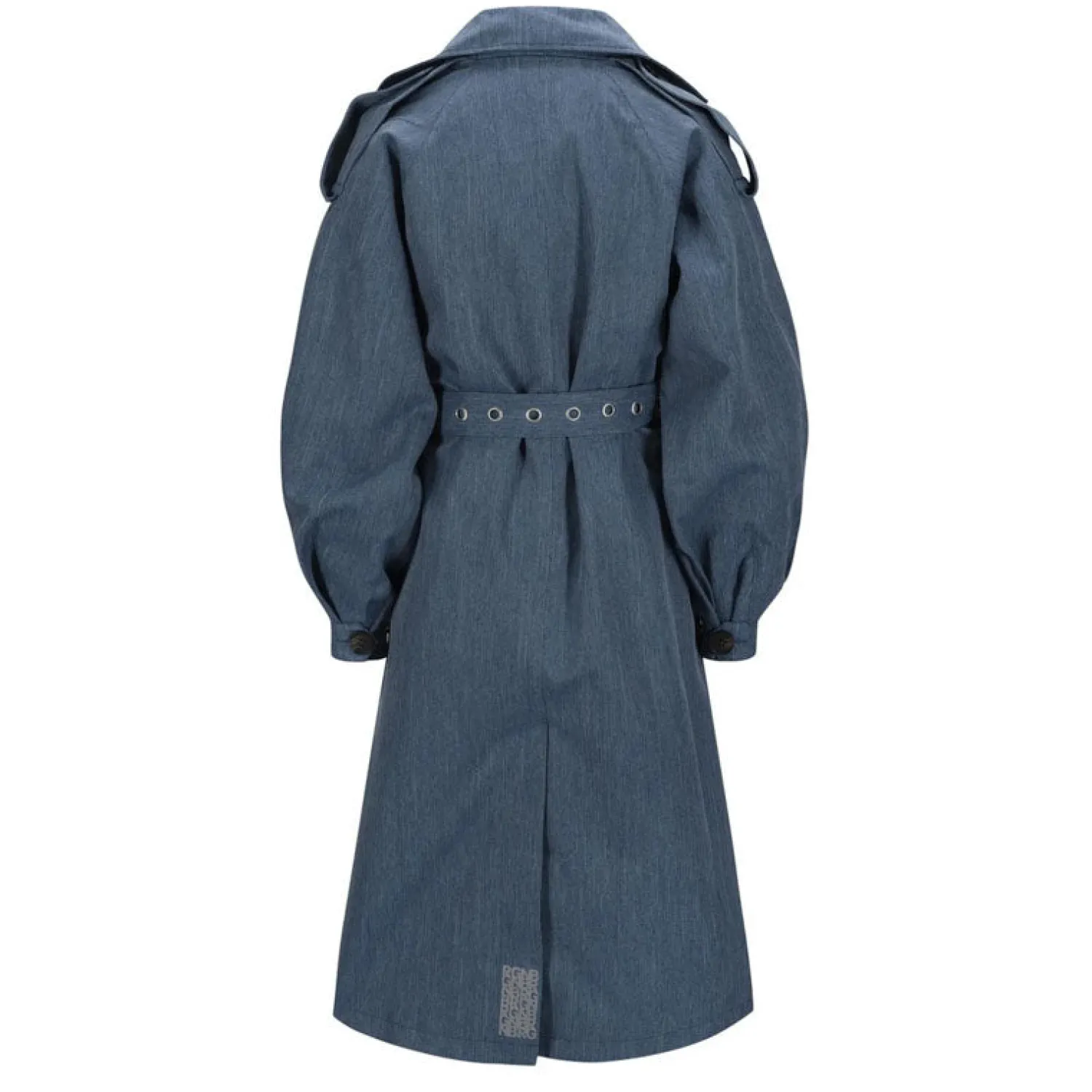 BRGN Duskregn Maxi Trench Coat In Denim Blue