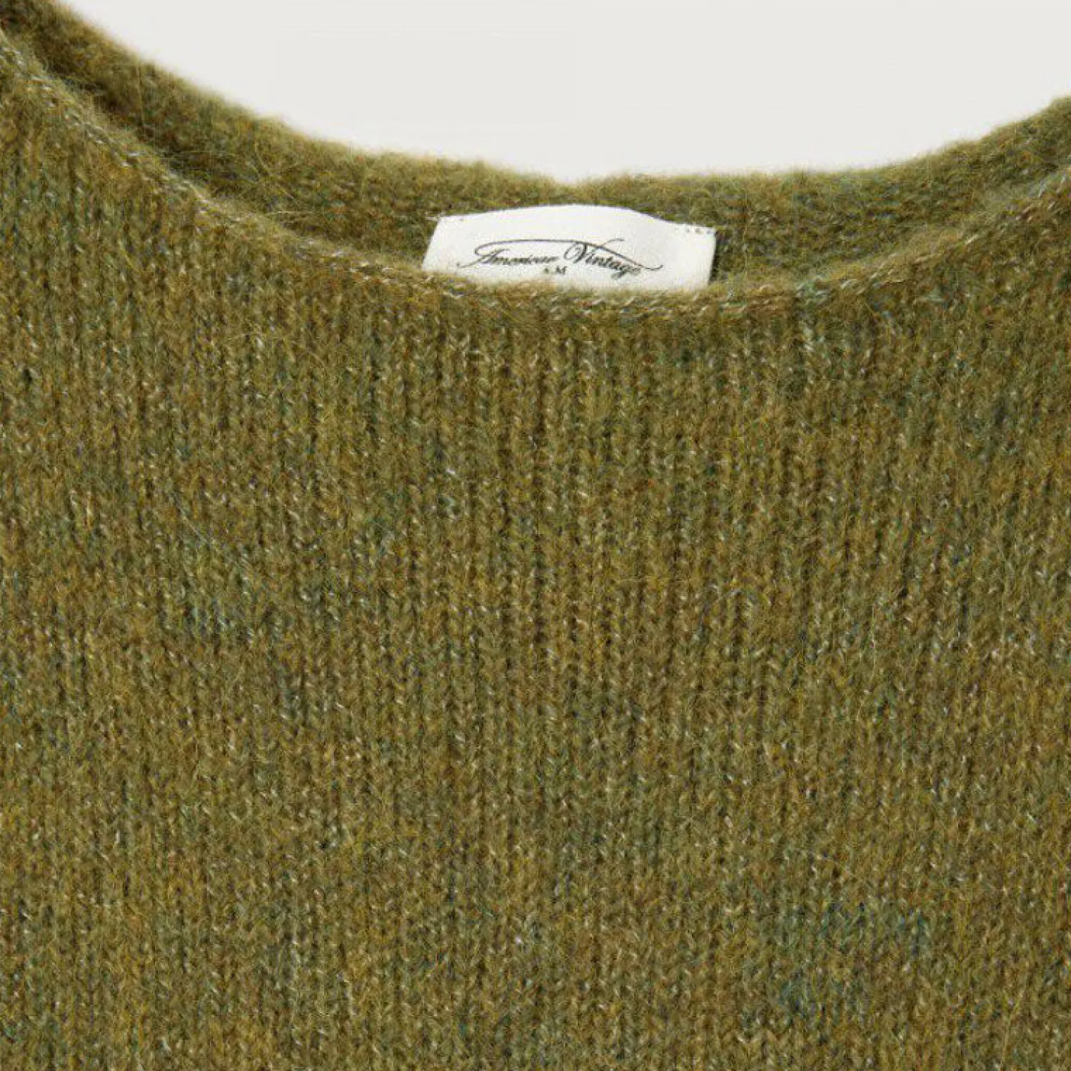 AMERICAN VINTAGE East Round Neck Knit In Kiwi Melange