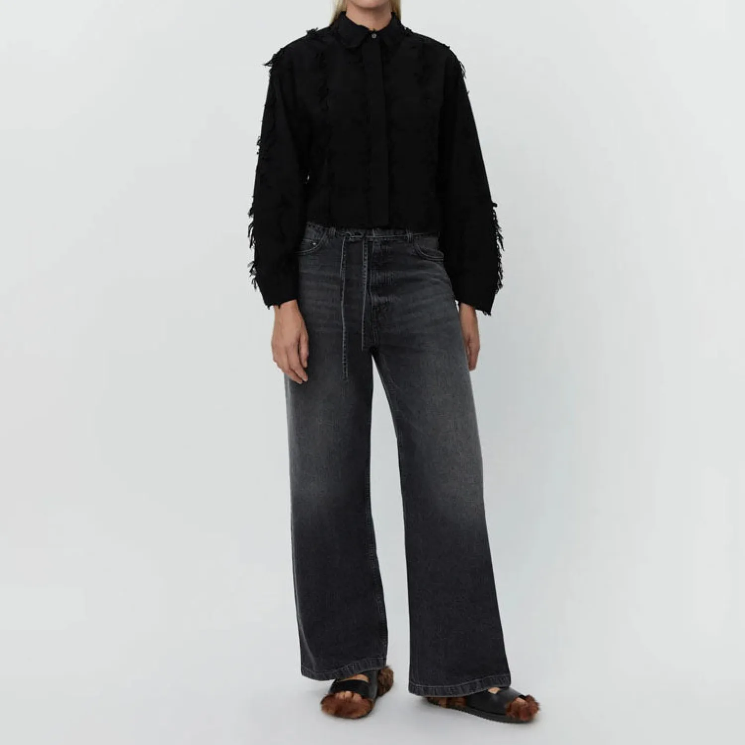 DAY BIRGER ET MIKKELSEN Elijah Straight Leg Jeans In Soft Bleached Black