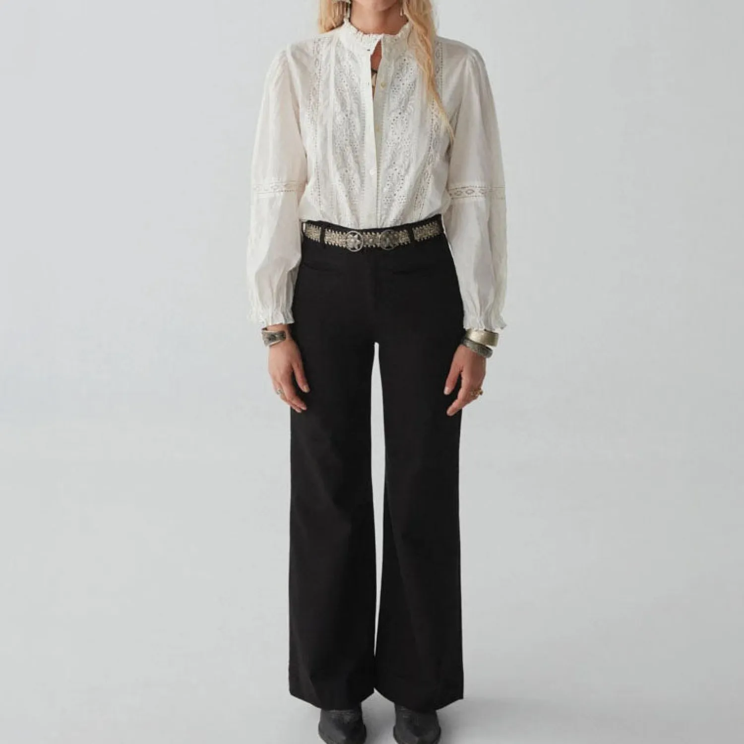 MAISON HOTEL Emanuelle Winter Blossom Blouse In Pana Cotta