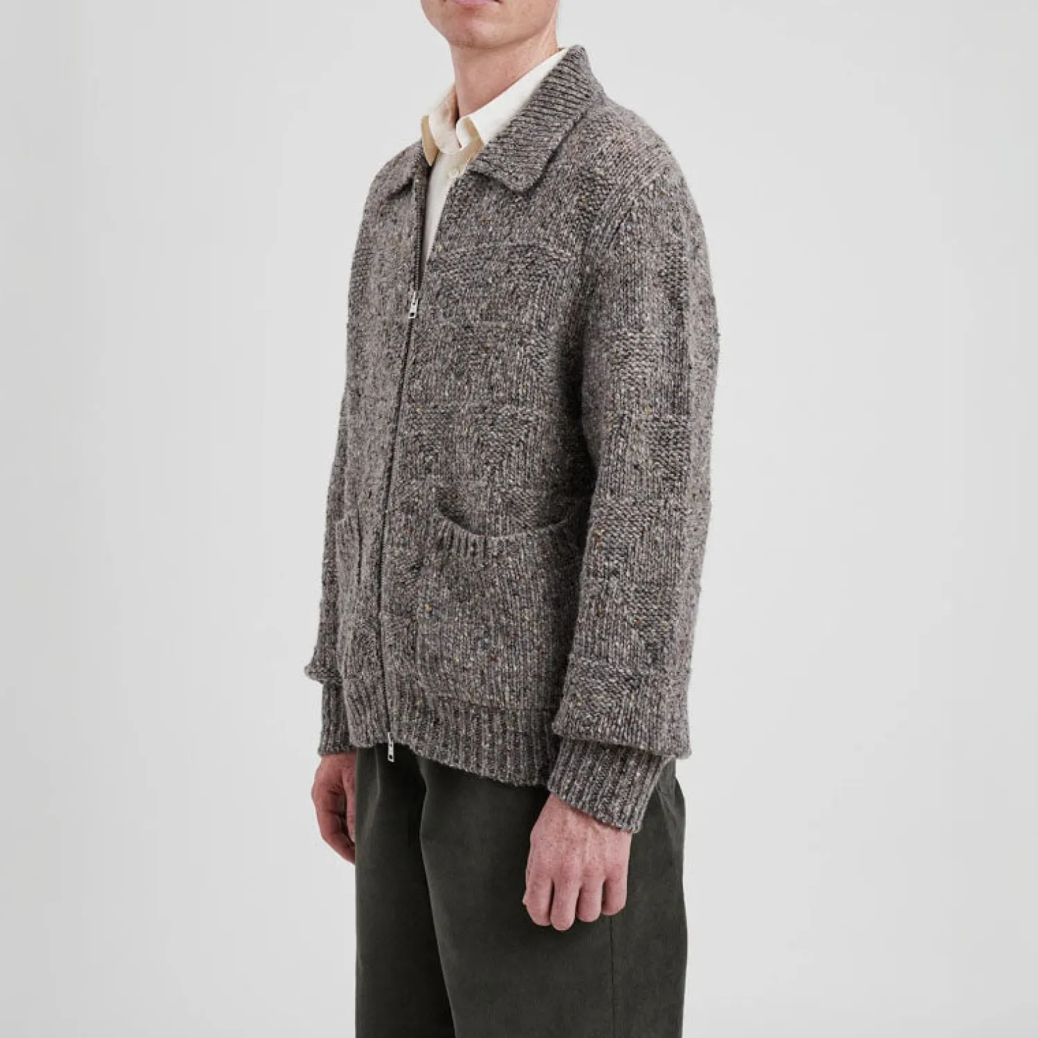 NORSE PROJECTS Erik Donegal Diamond Jacket In Grey Melange