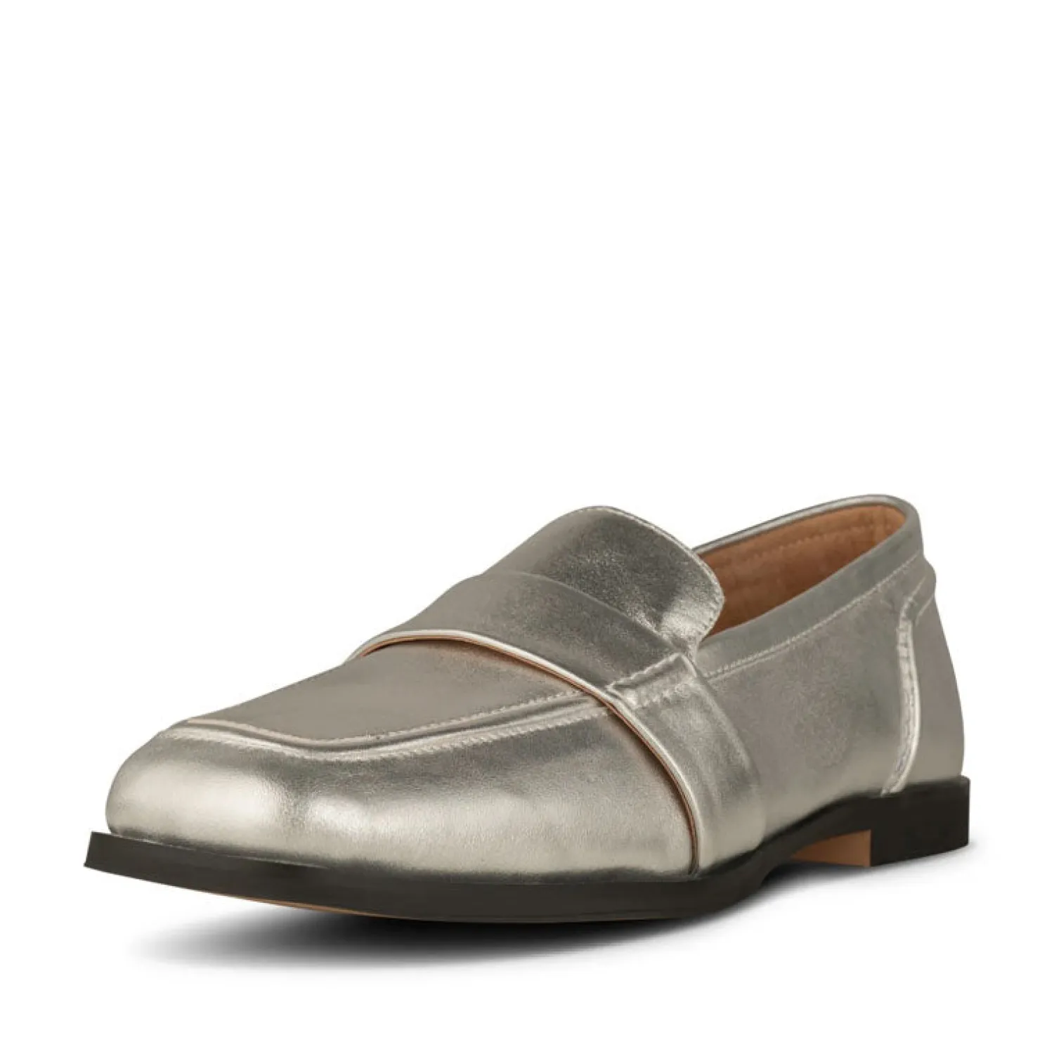 SHOE THE BEAR Erika Saddle Loafer In Silver Metallic