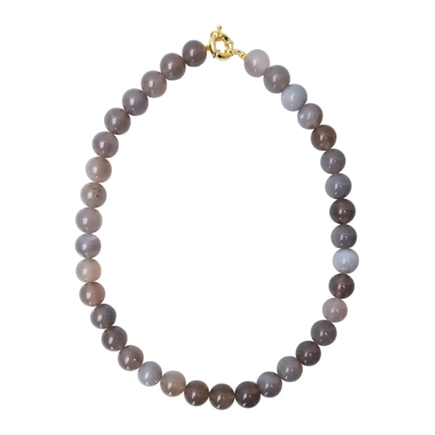 BLACK COLOUR Ezra Necklace In Grey