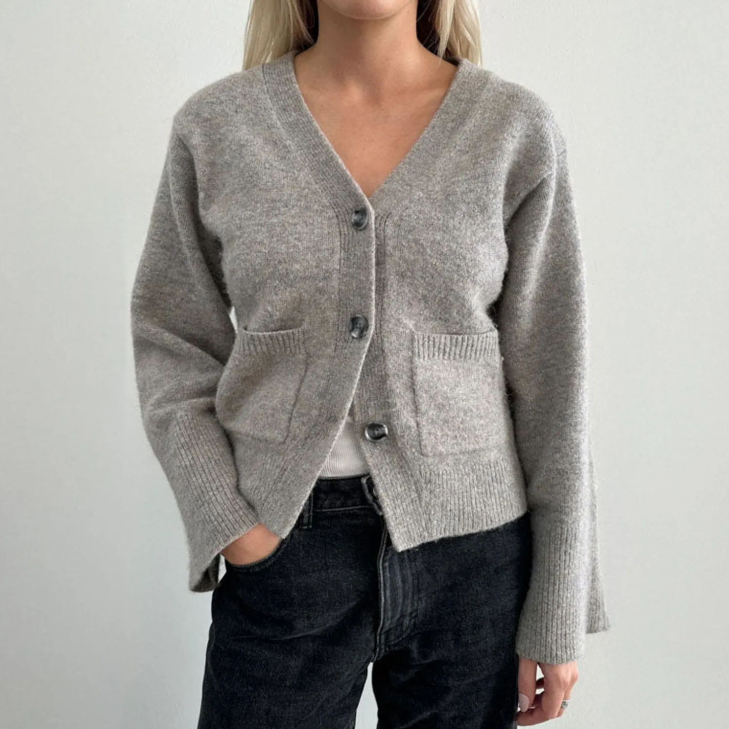 SECOND FEMALE Faria Knit Cardigan In Laurel Oak