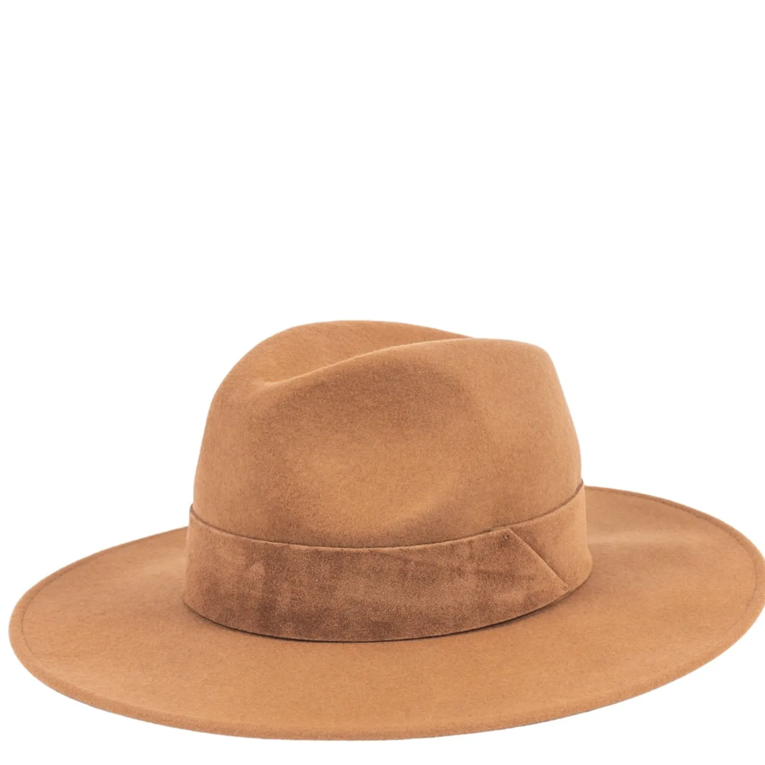 TRAVAUX EN COURS Fedora Wide Brim Hat In Camel