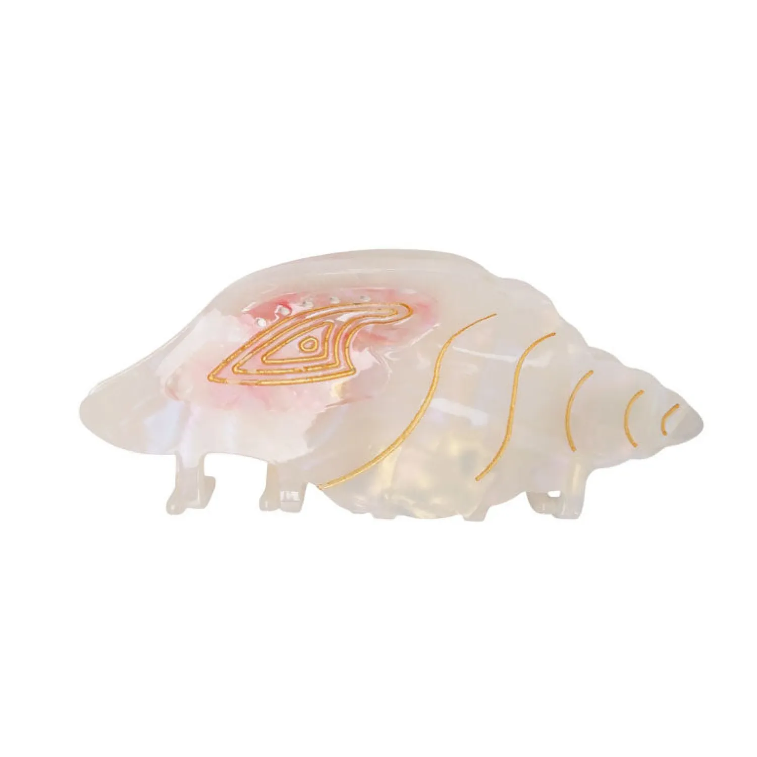 BLACK COLOUR Feline Conch Shell Hair Claw In White