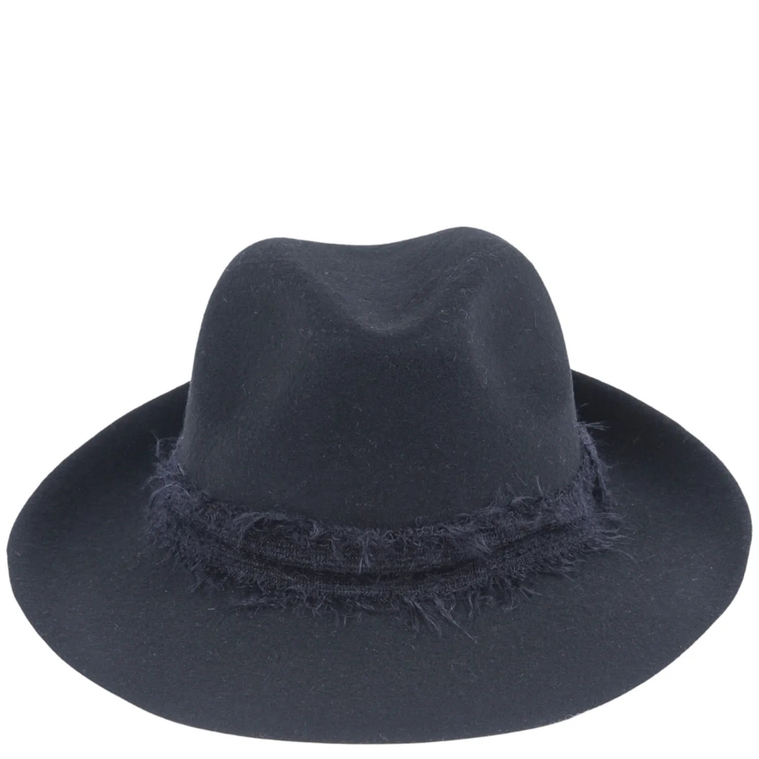 TRAVAUX EN COURS Felt Fedora Hat With Mohair Band In Black