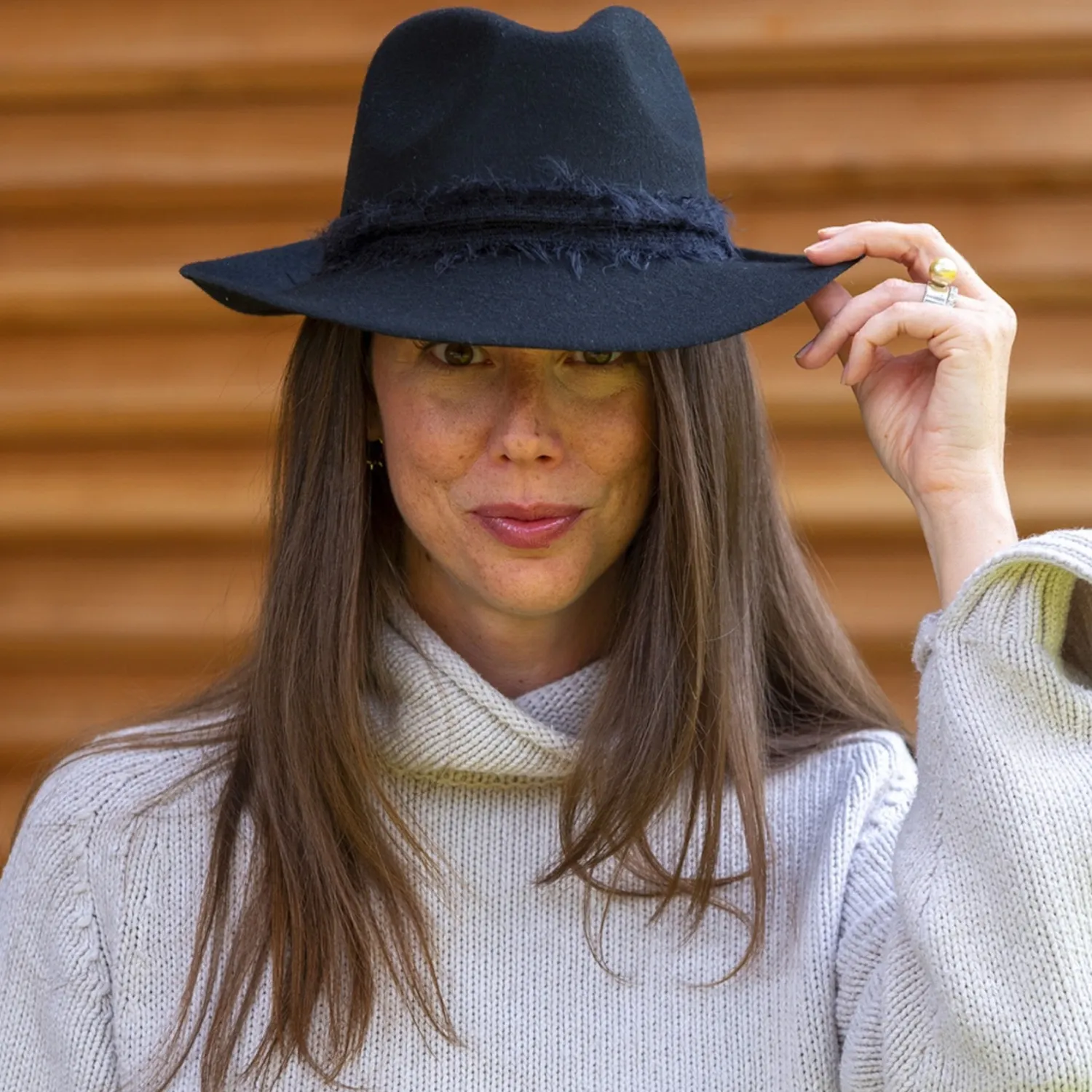 TRAVAUX EN COURS Felt Fedora Hat With Mohair Band In Black