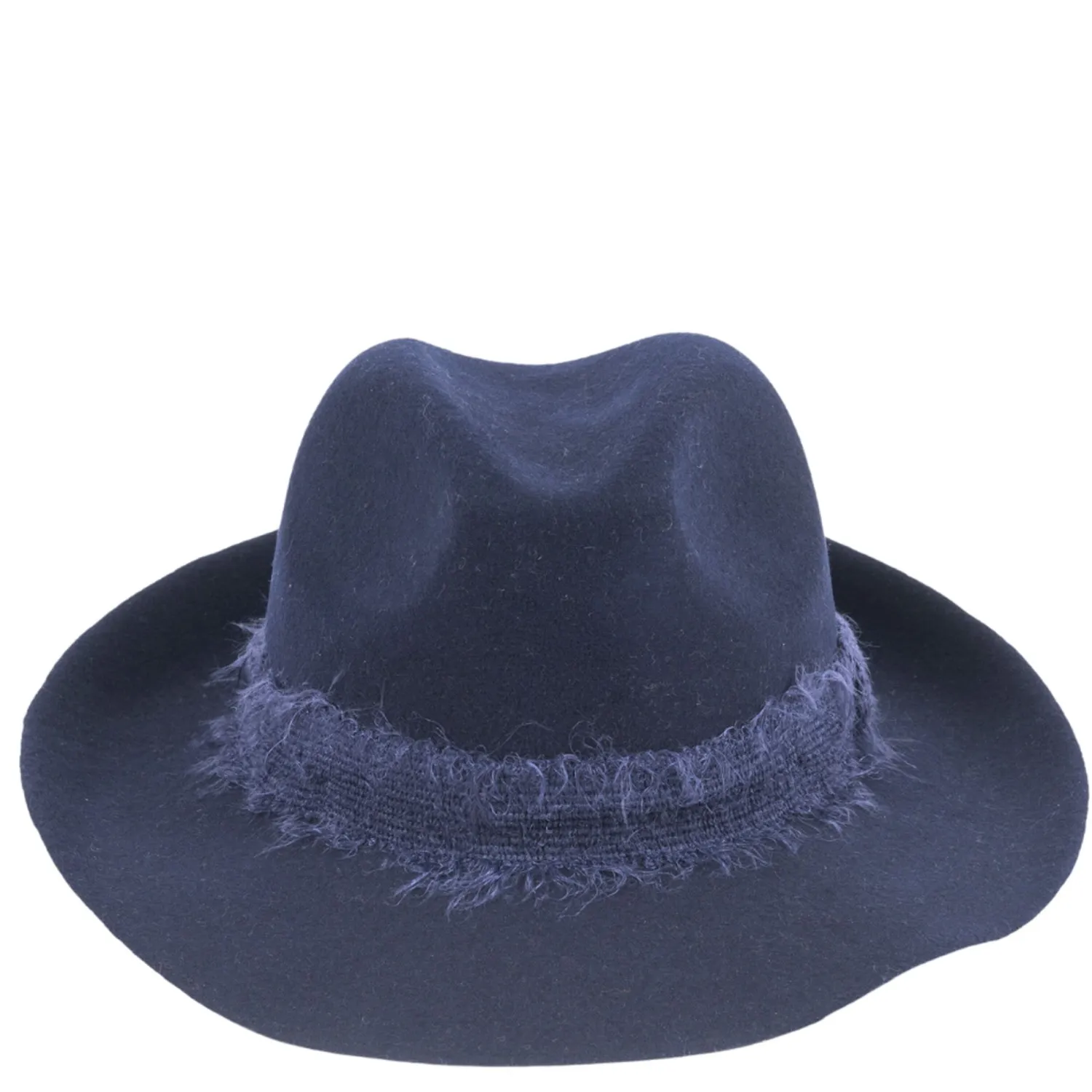 TRAVAUX EN COURS Felt Fedora With Mohair Band In Navy