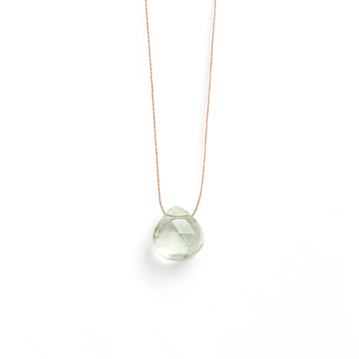 WANDERLUST LIFE Fine Chord Necklace In Mint Green Amethyst