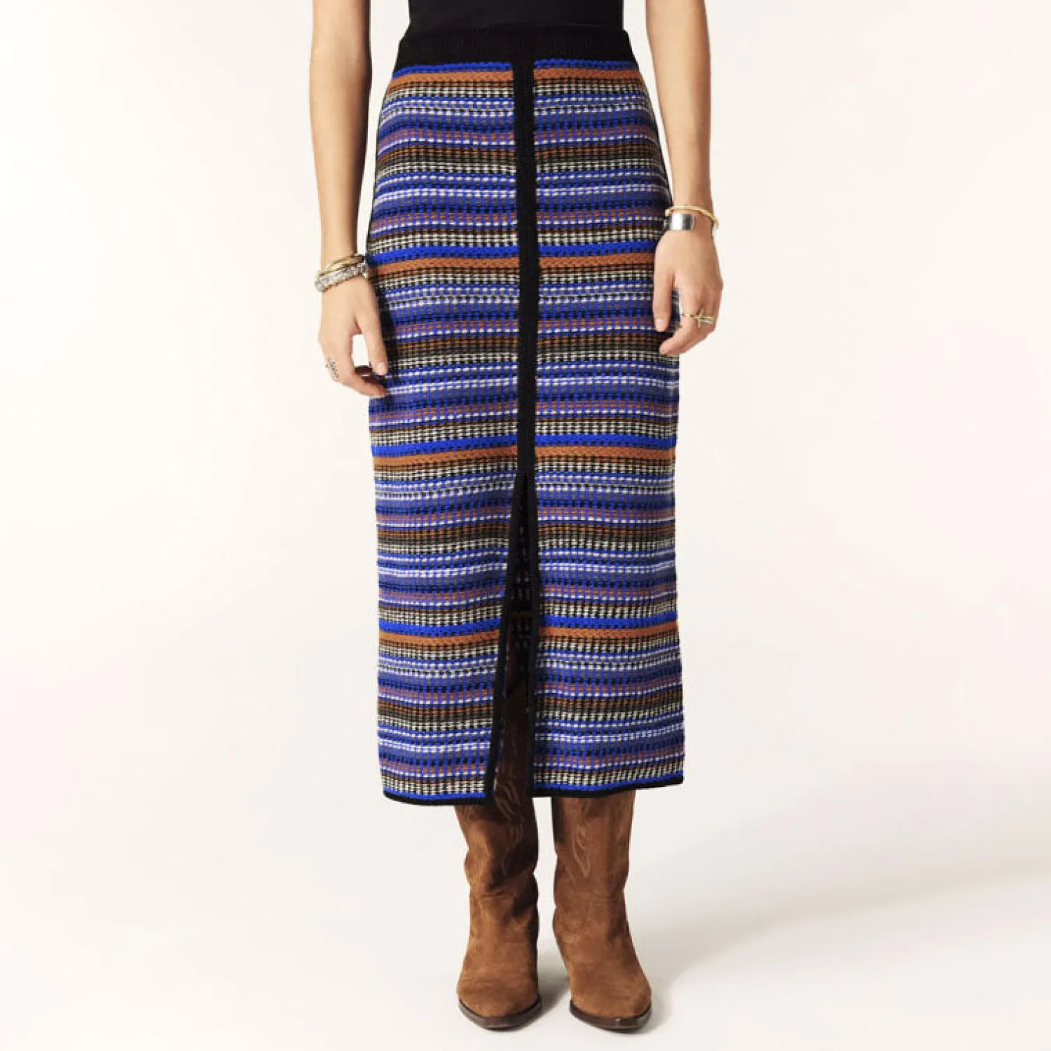 BA&SH Flame Skirt In Blue