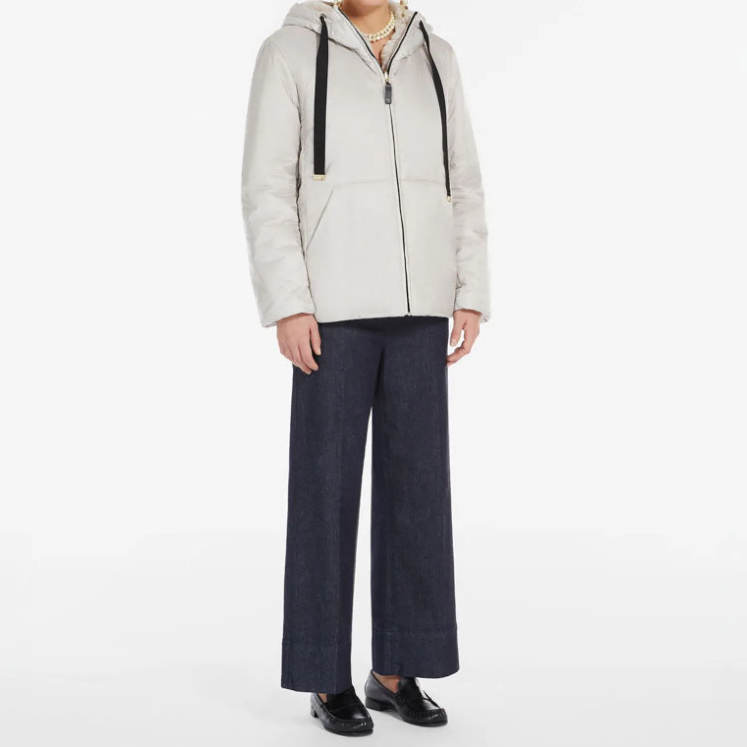 S MAXMARA Flinn Reversible Technical Canvas Jacket In Ice