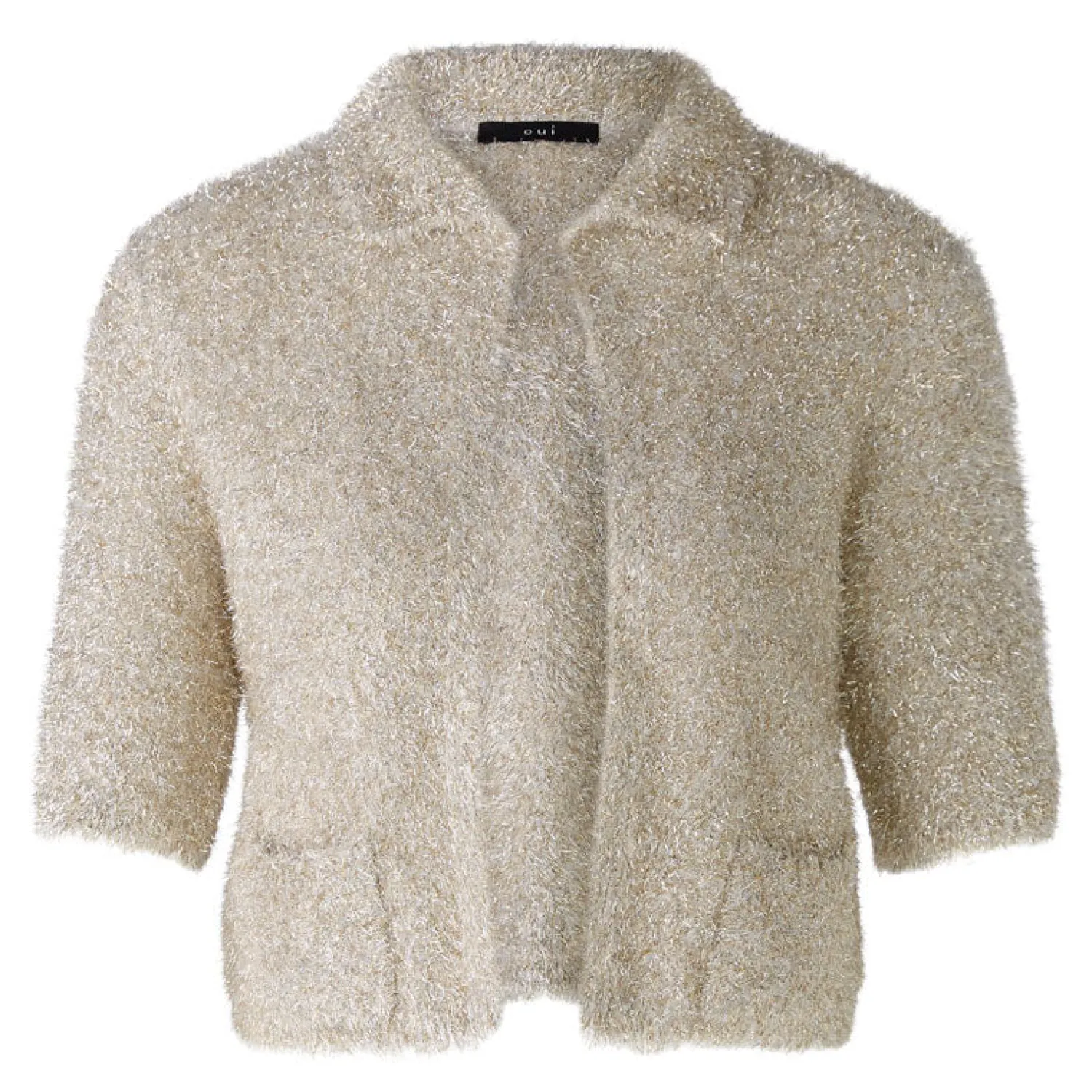 OUI Fluffy Short Jacket In Light Gold